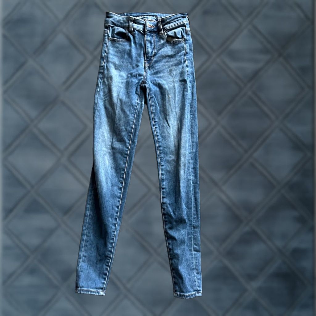 American Eagle Outfitters American Eagle Next Level Stretch Hi-Rise Jegging Jeans Light Wash Size 0 Adult Women Size 25" / US 0 / IT 36 - 1 Thumbnail