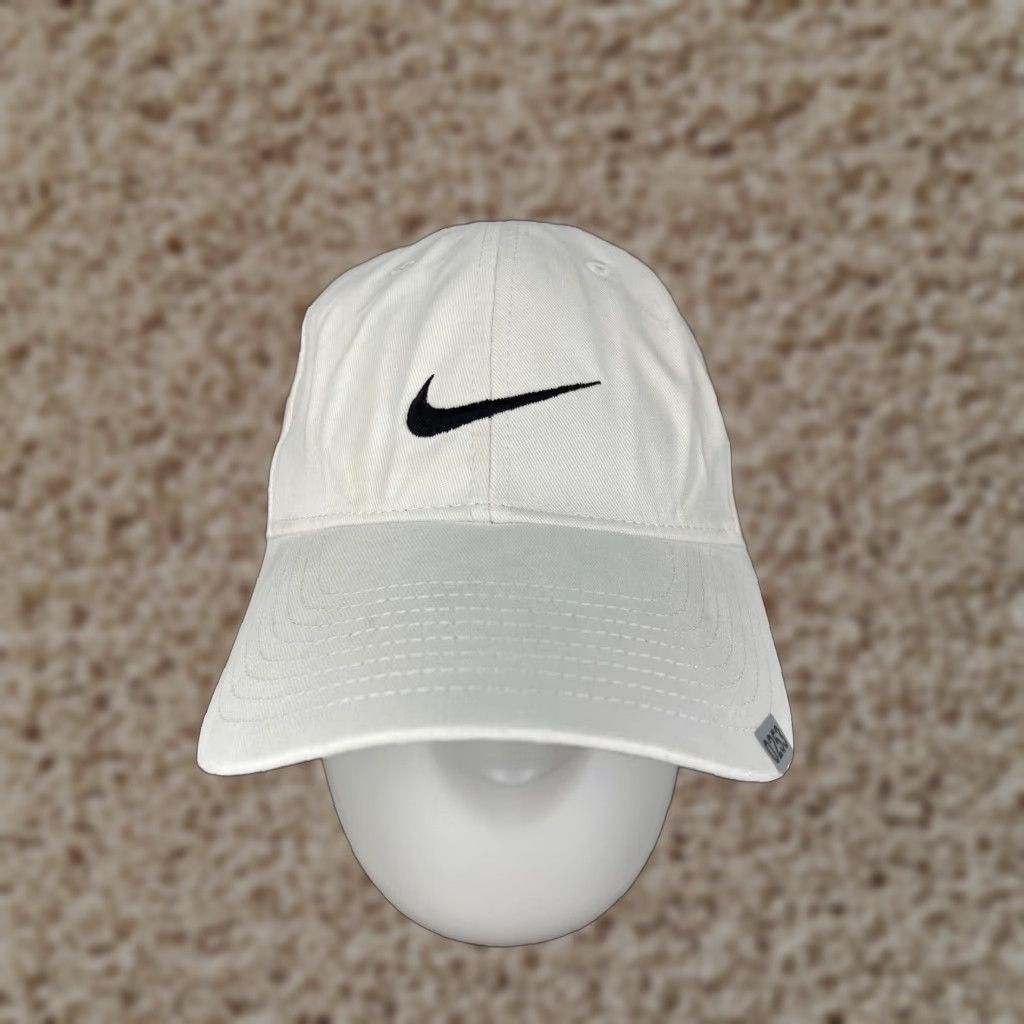 Nike Nike Hat Cap Strap Back Adult One Size White Just Do It Embroidered 100% Cotton Size ONE SIZE - 1 Thumbnail