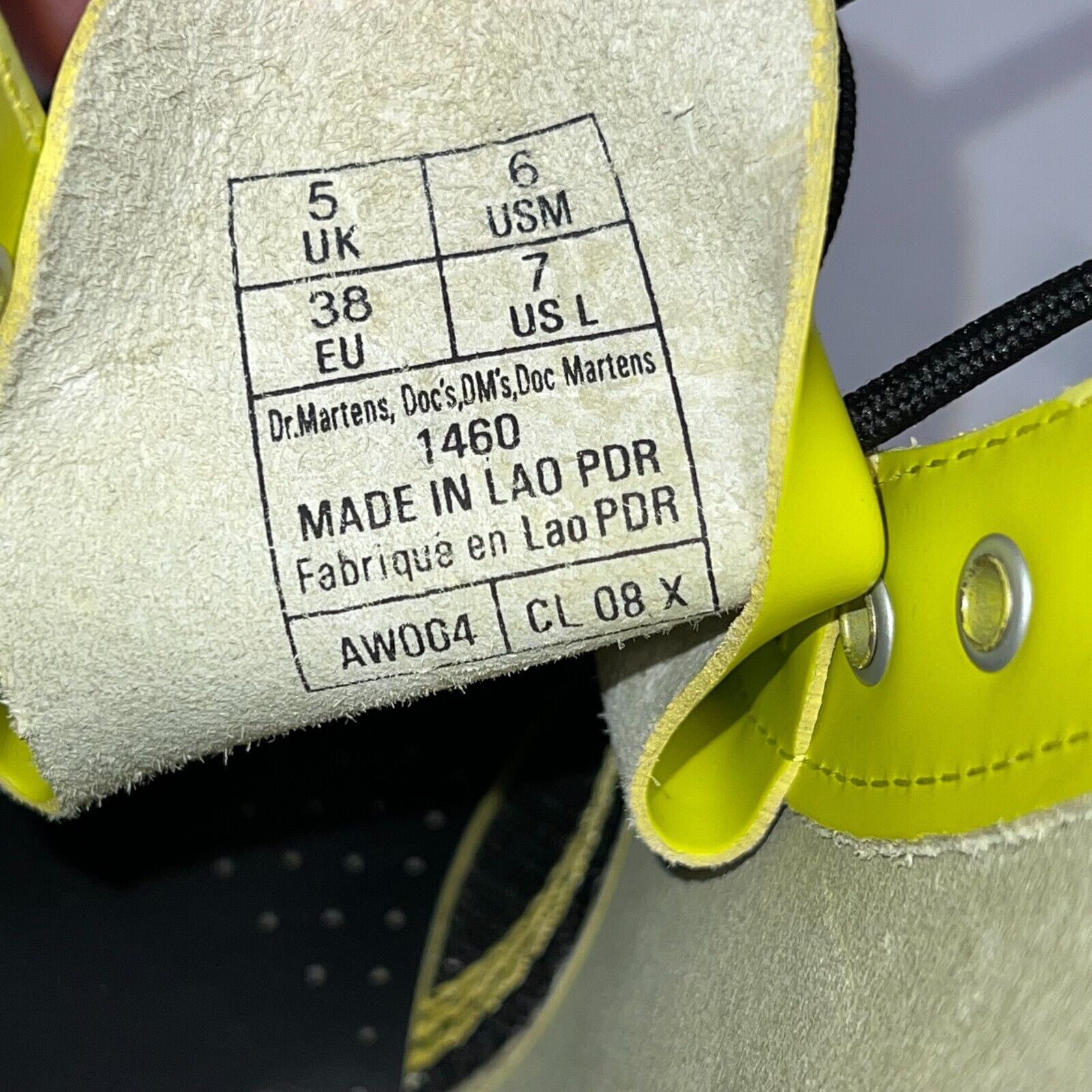 Dr. Martens Dr Martens 1460 8 Eye Combat Boots Yellow Women's Size 7 Size US 7 / IT 37 - 14 Thumbnail