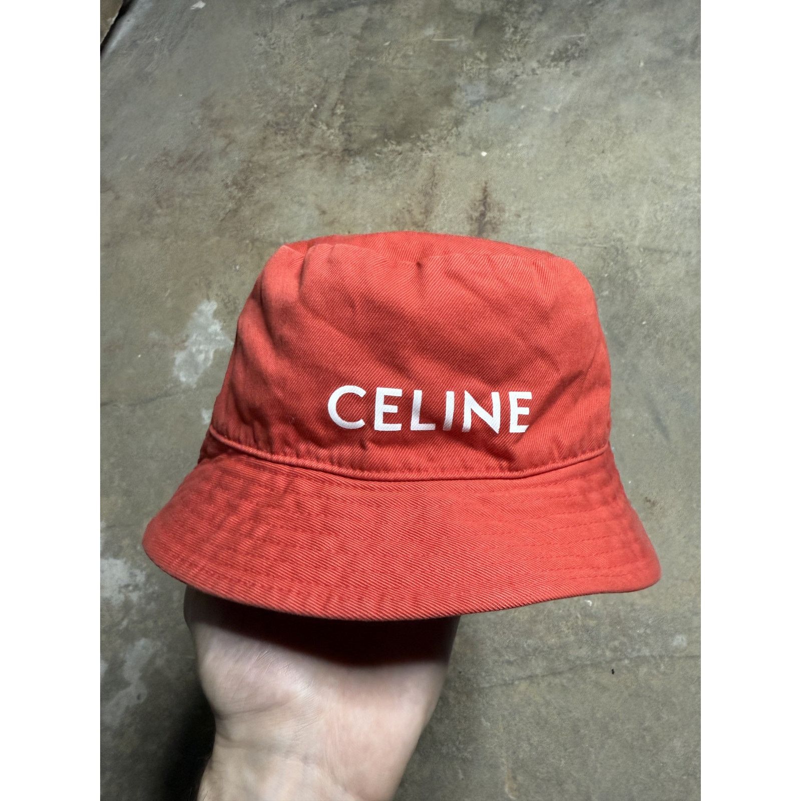 Celine Celine Bucket Hat Red White Used OSFM Size ONE SIZE - 1 Thumbnail