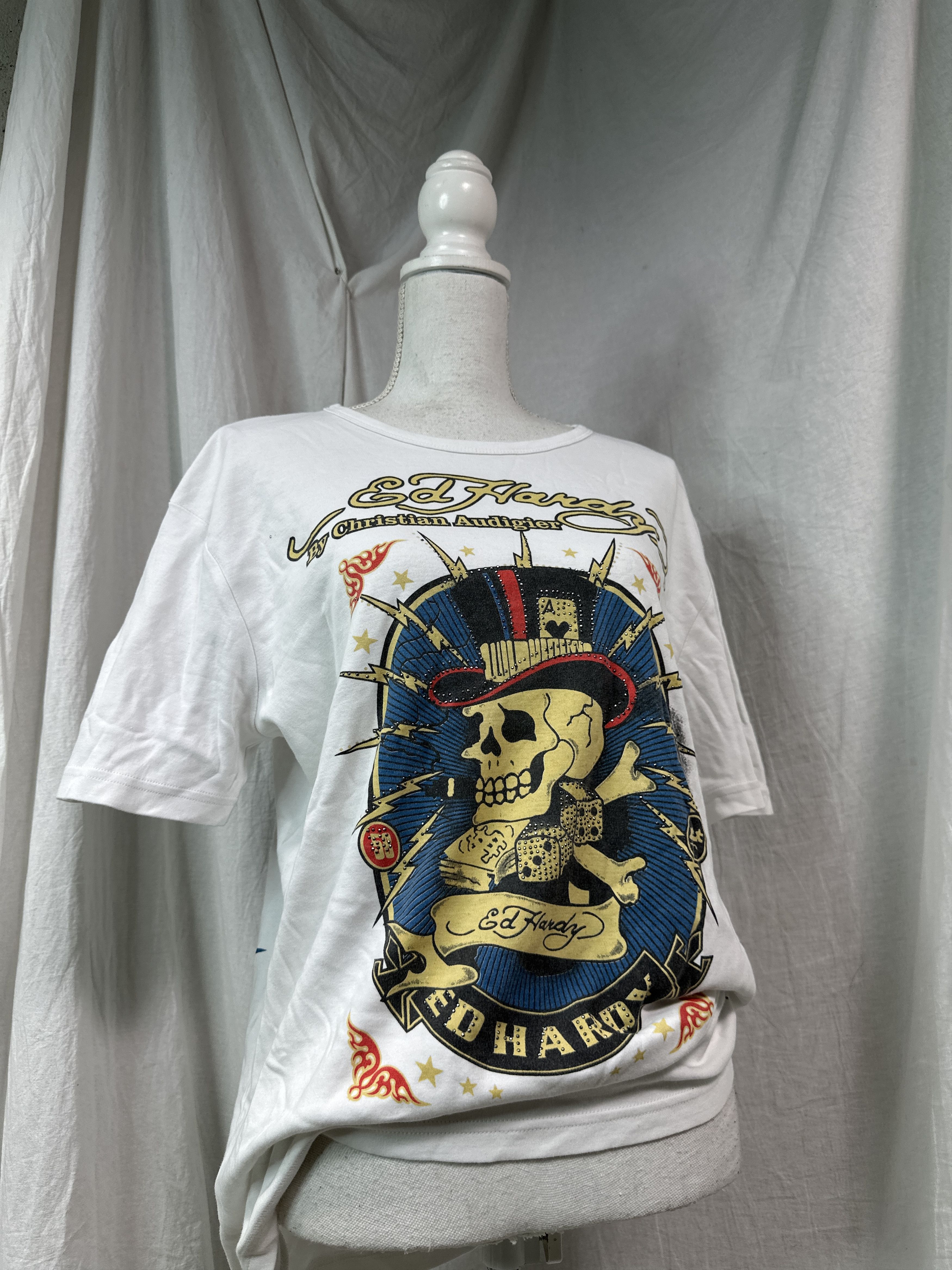 Ed Hardy Vintage Avant Garde Grunge Skull Print Ed Hardy T-shirt Y2K Size US XXL / EU 58 / 5 - 1 Thumbnail