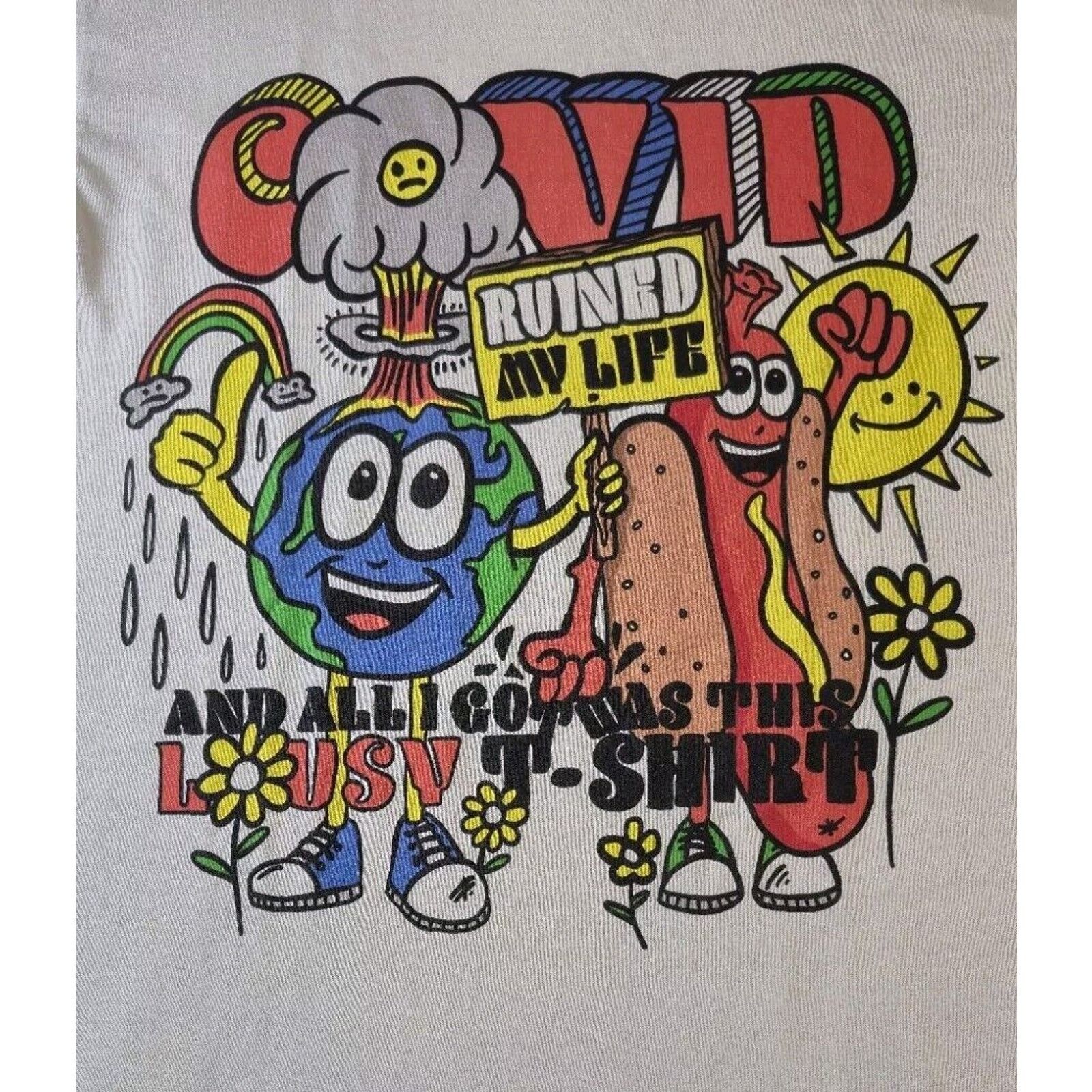 (B).Stroy Teen Hearts Short Sleeve Shirt Covid Ruined My Life Small Size US S / EU 44-46 / 1 - 2 Thumbnail