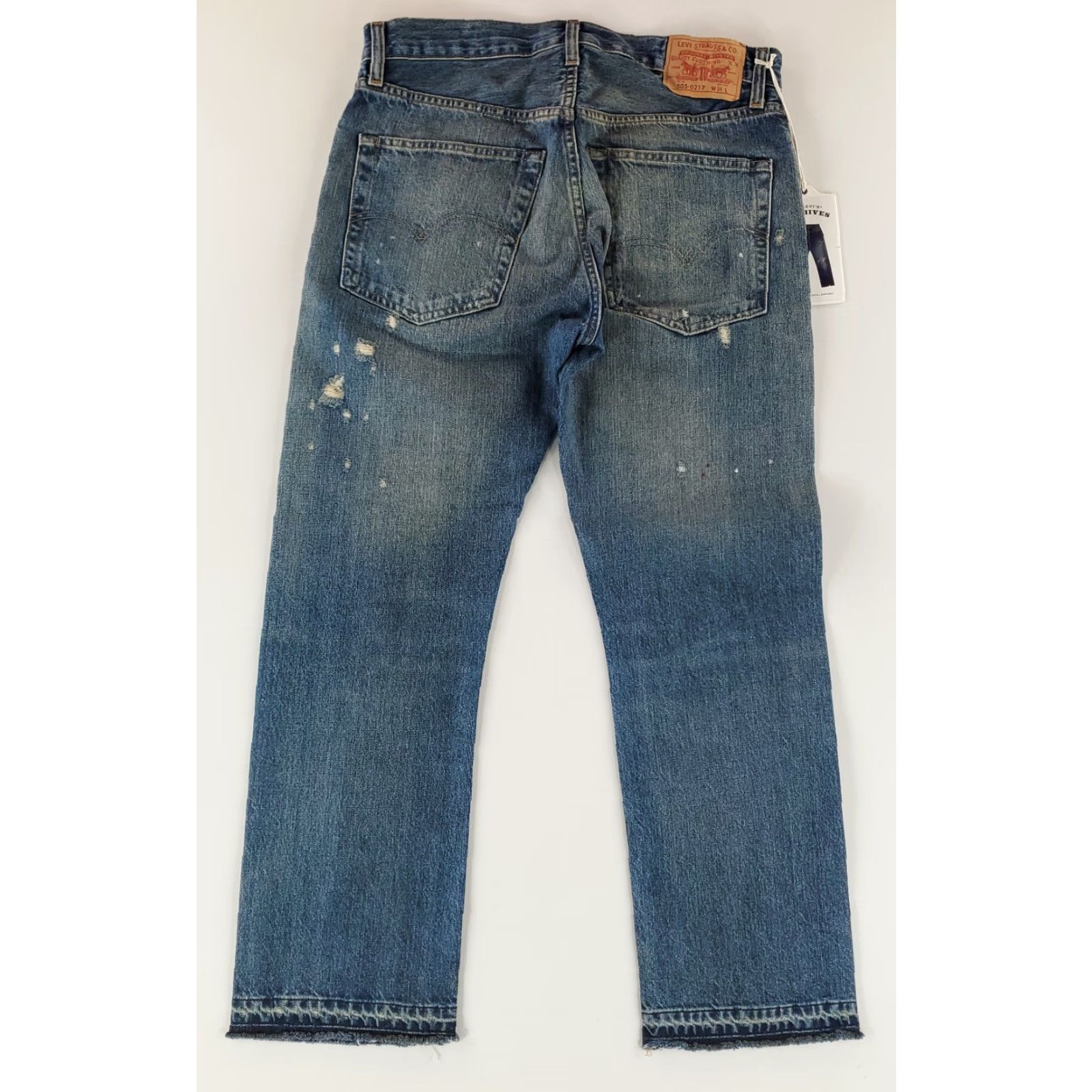 Levi's Levi's 505 Jeans LVC Archives 1967 Selvedge Distressed Mens 34 Inseam 29 Blue Straight Regular 34x29 NWT Size US 34 / EU 50 - 5 Thumbnail