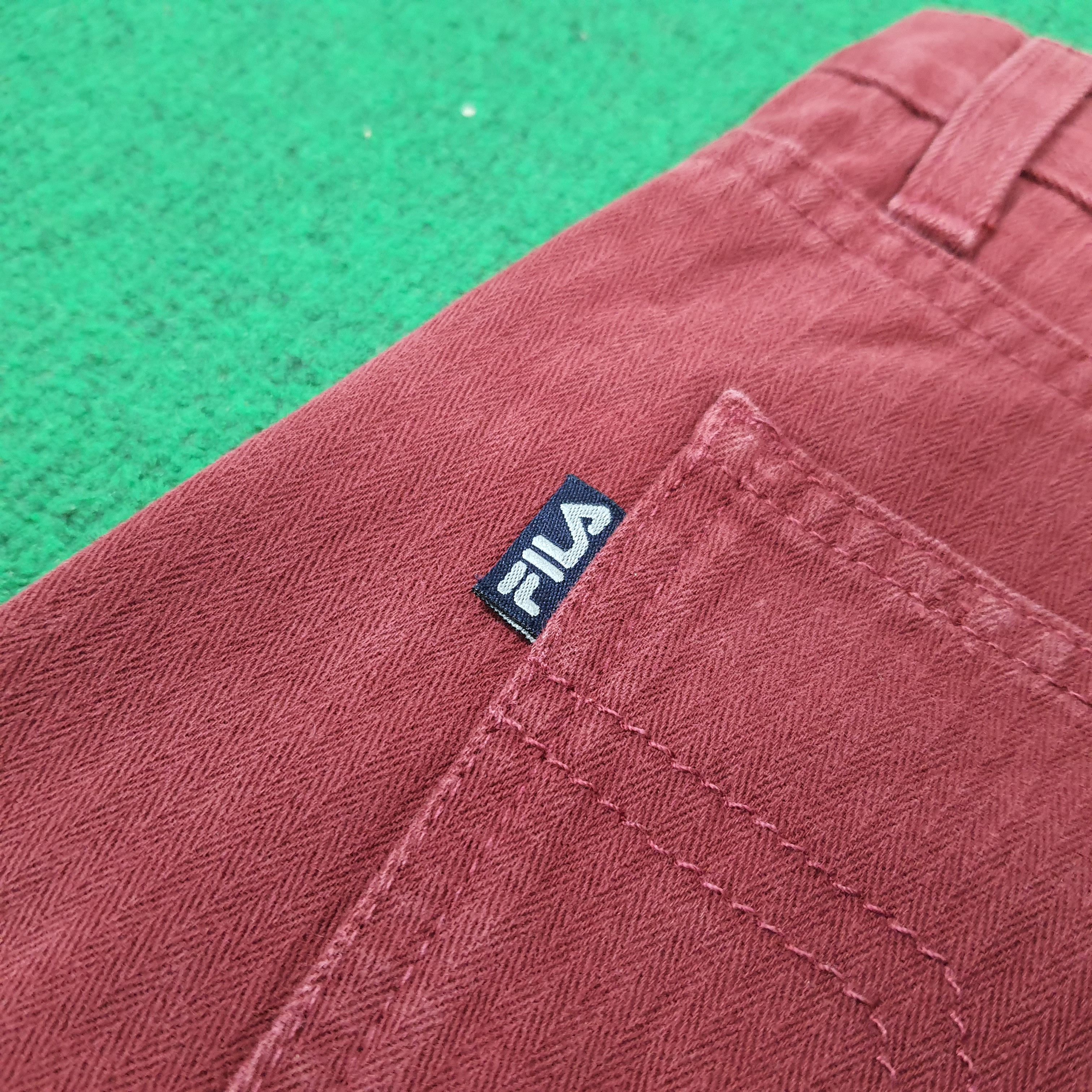 Ferrari Vintage Rare FERRARI x FILA Red Denim Pants Italy C297N8 Size US 31 - 3 Thumbnail
