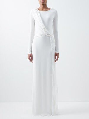 Tom Ford o1w1db10225 TUJ105 Tie Fastening Long-sleeve Top in White Size XS / US 0-2 / IT 36-38 - 1 Thumbnail