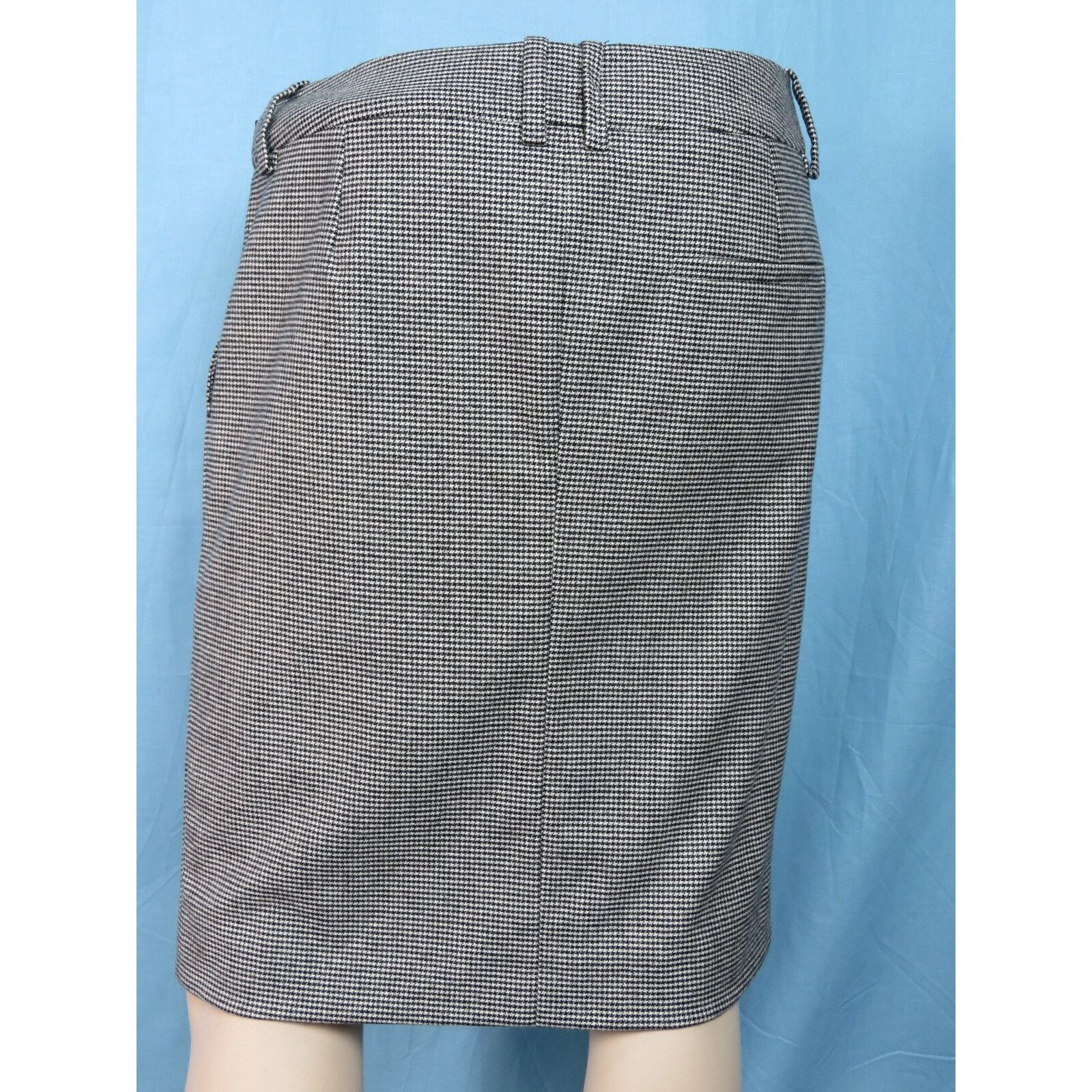 Gucci GUCCI 221815 BLACK WOOL GRAY HORSE BIT BUCKLE ZIP SKIRT 44 Size 30" / US 8 / IT 44 - 1 Thumbnail