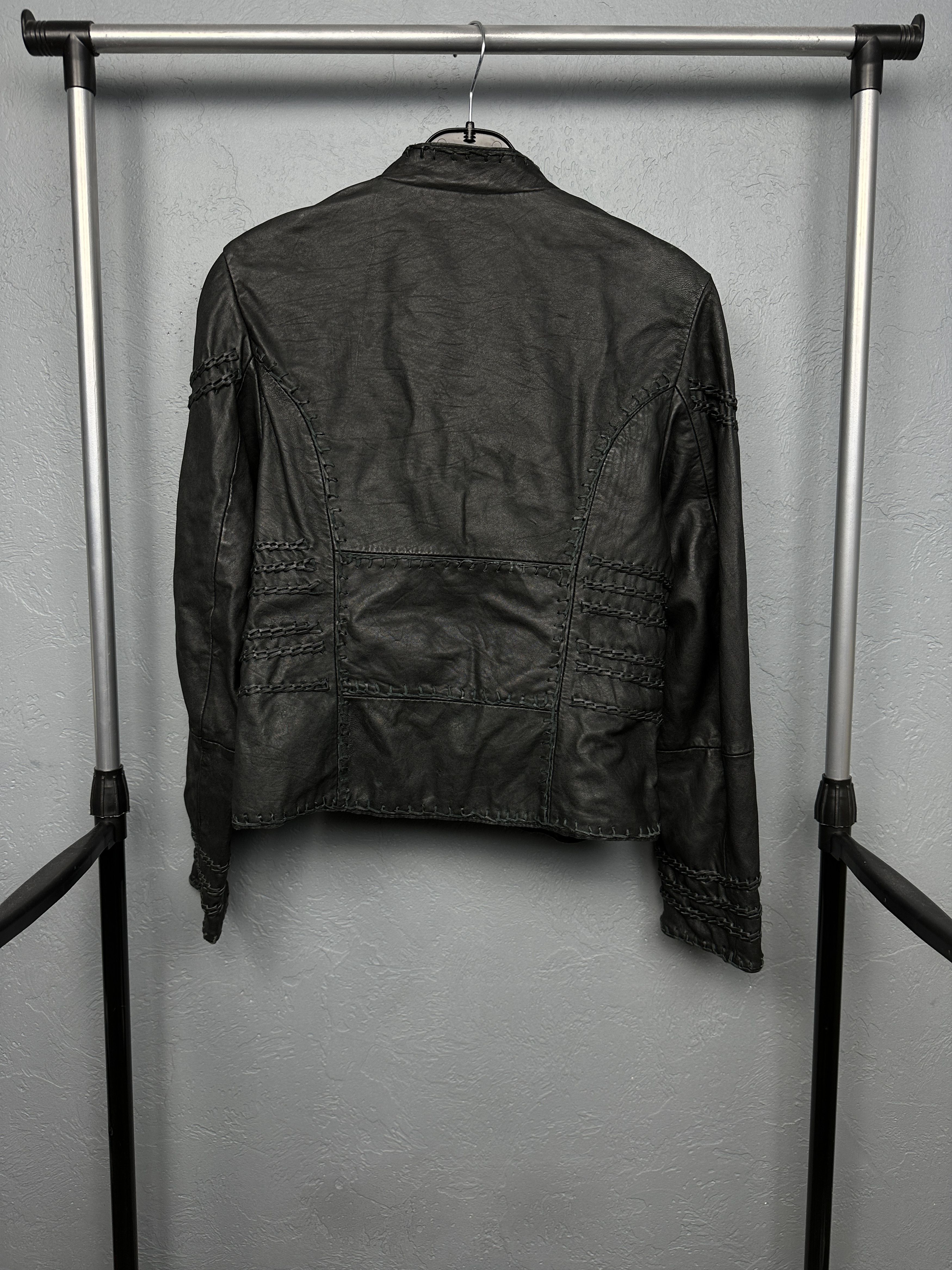 Topshop Kate Moss Topshop Patchwork Black Leather Jacket Size L / US 10 / IT 46 - 9 Thumbnail