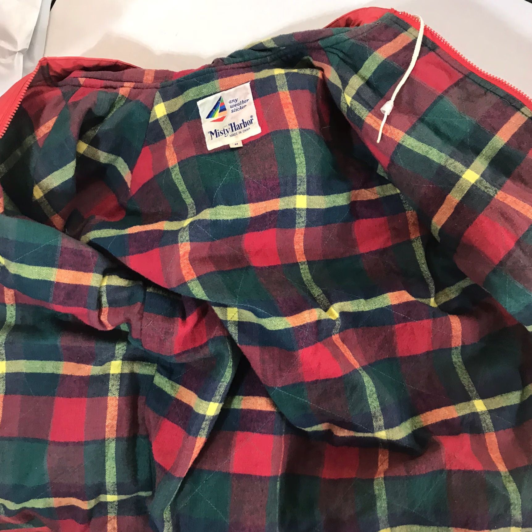 Vintage Misty Harbor Women's Red Waterproof Rain Coat Jacket, Hooded, Insulated, Mid-Length, Fall Winter, Size M Size M / US 6-8 / IT 42-44 - 7 Thumbnail