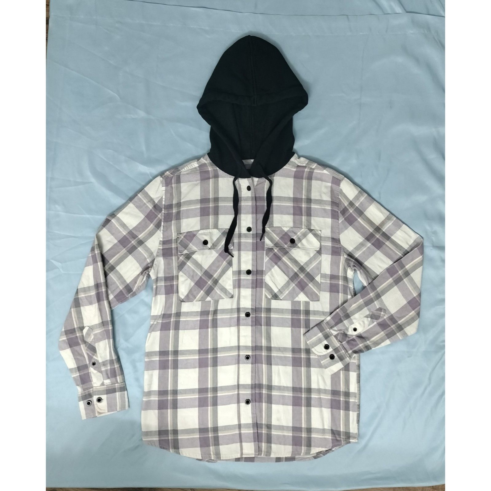 Other NoBo Mens Small Button Up Flannel Hooded Shacket Shirt Plaid Size US S / EU 44-46 / 1 - 13 Thumbnail