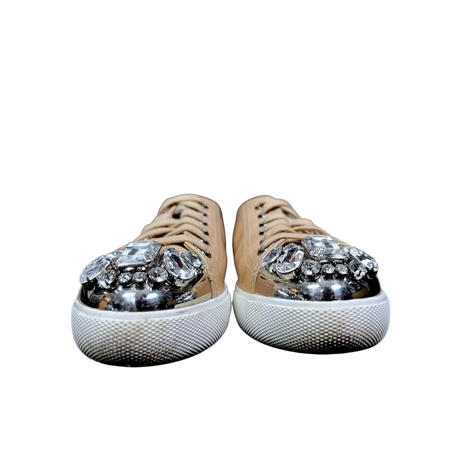 Miu Miu Miu Miu Size 38 Crystal Embellished Patent Leather Shoes Size US 7.5 / IT 37.5 - 2 Thumbnail