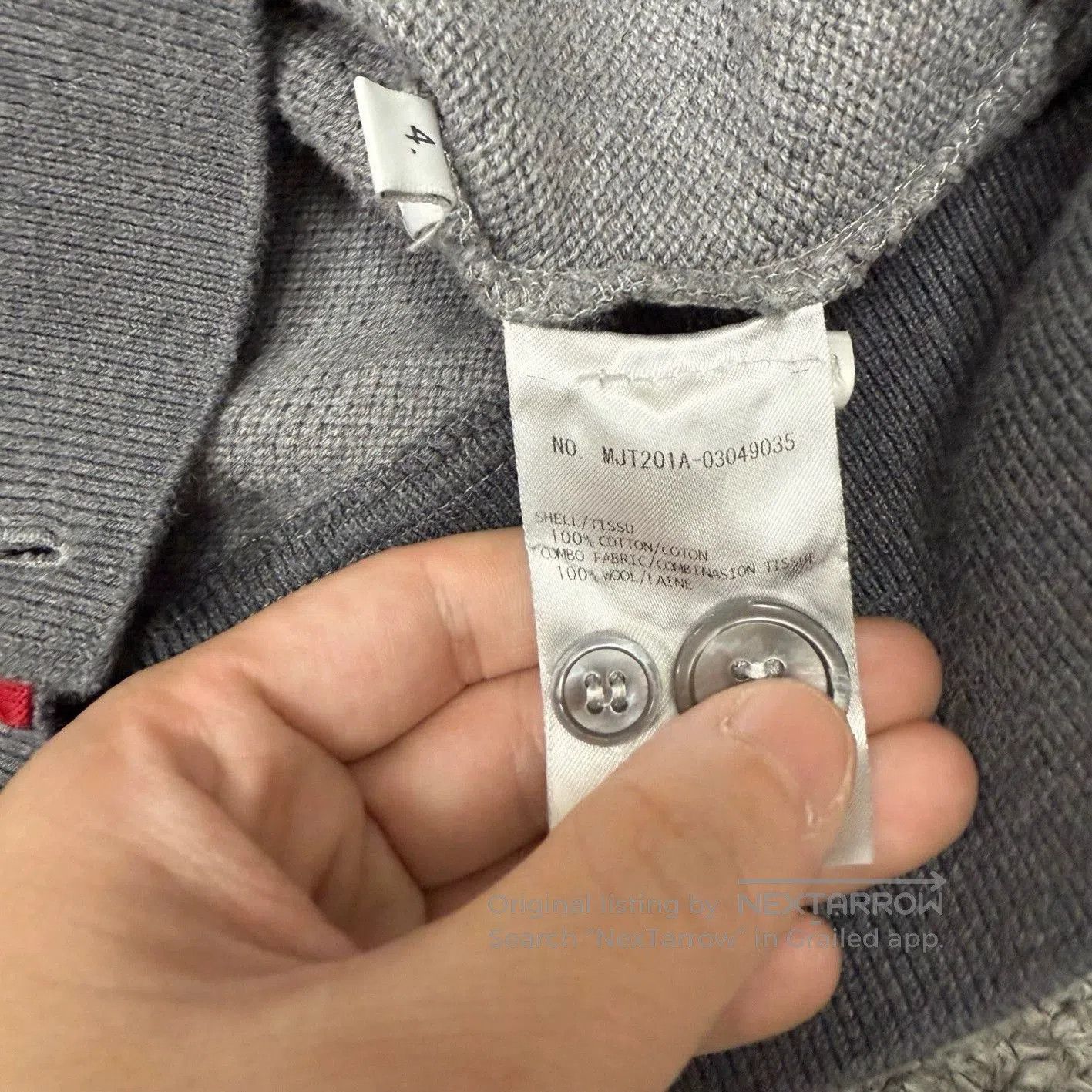 Thom Browne Thom Browne Gray Striped Cardigan. Size US M / EU 48-50 / 2 - 4 Thumbnail