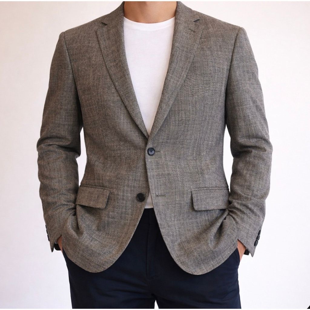 John Varvatos Linen Cotton Blazer Men’s 44 Sports Coat Gray
