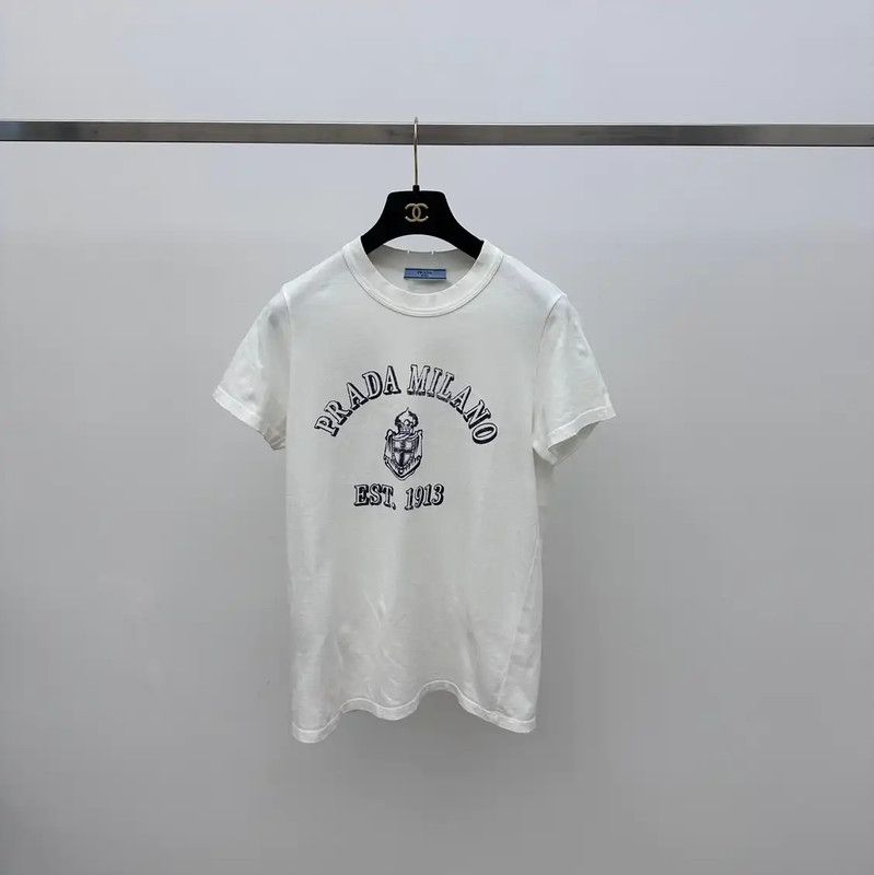 Prada Prada White Women's T-Shirt L Size Size L / US 10 / IT 46 - 1 Thumbnail
