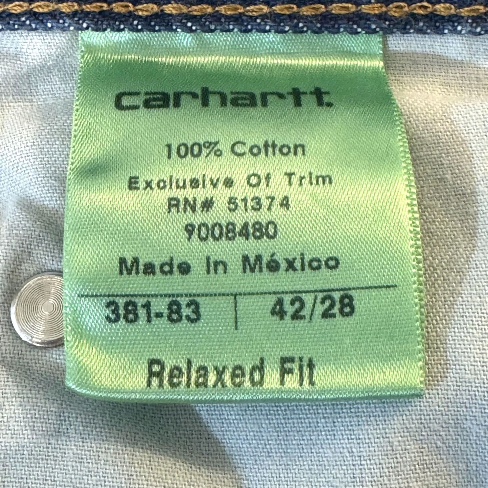 Carhartt Carhartt Jeans Mens 42x28 Relaxed Fit Denim Workwear Utility Pants 42x28 Denim Work Jeans Blue Denim Straight Leg Workwear Mens Jeans Size US 42 / EU 58 - 4 Thumbnail