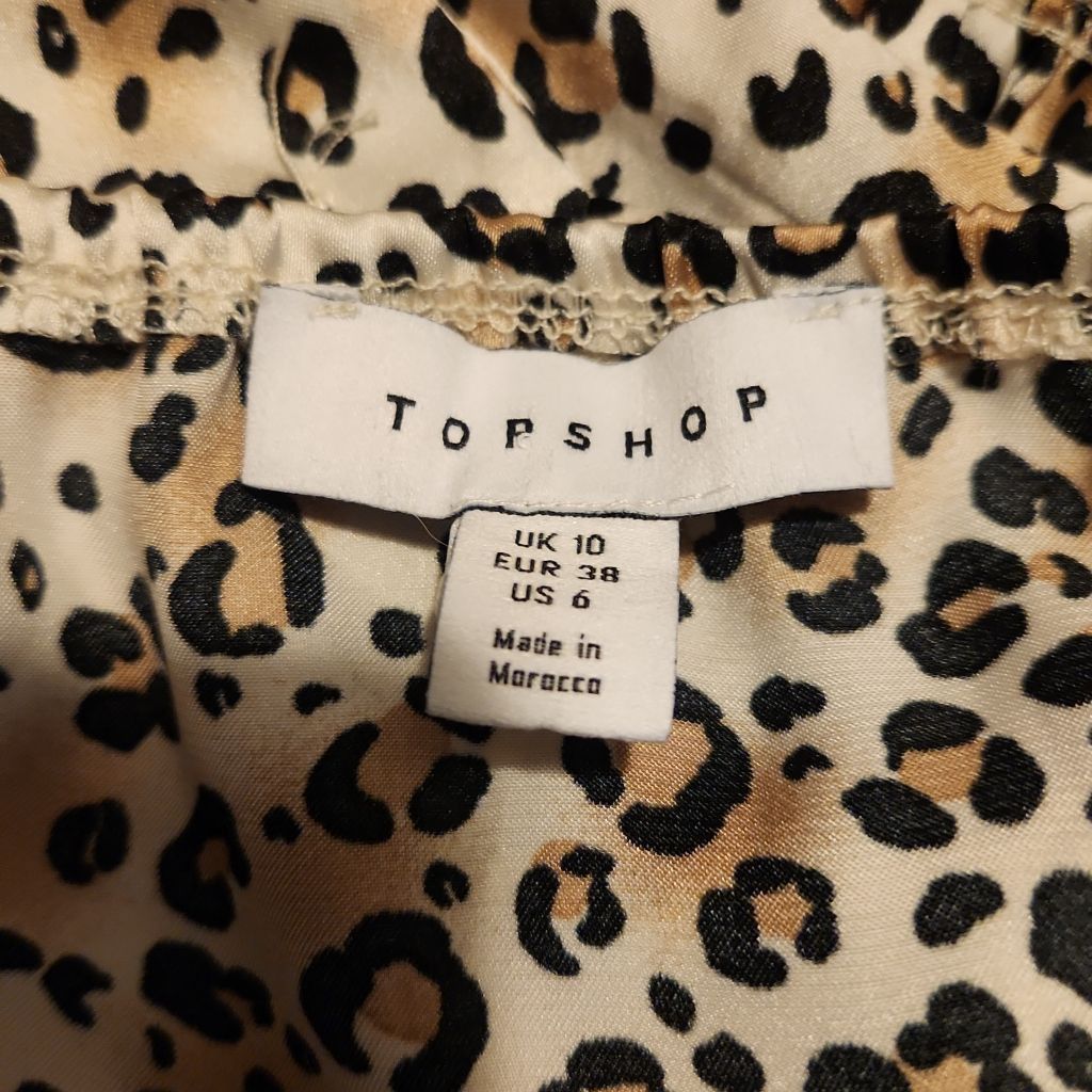 Topshop Topshop Ladies Size 6 Tan Black Animal Print Ruffle Front S Size M / US 6-8 / IT 42-44 - 7 Thumbnail