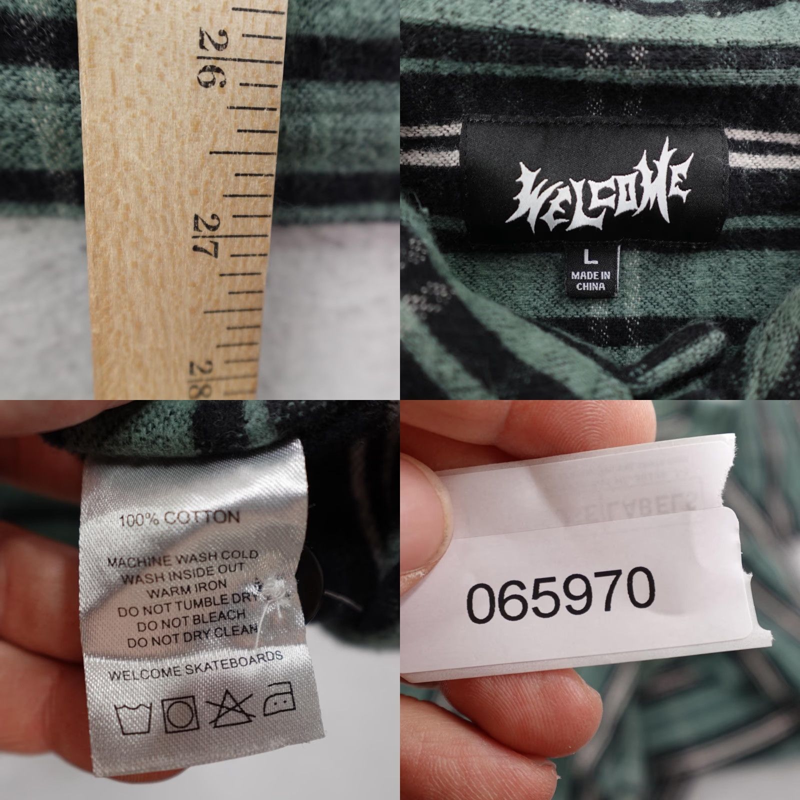 Welcome Skateboards VINTAGE Welcome Skateboards Shirt Plaid Flannel Shacket Heavyweight - Green - Large - Men Size US L / EU 52-54 / 3 - 8 Thumbnail