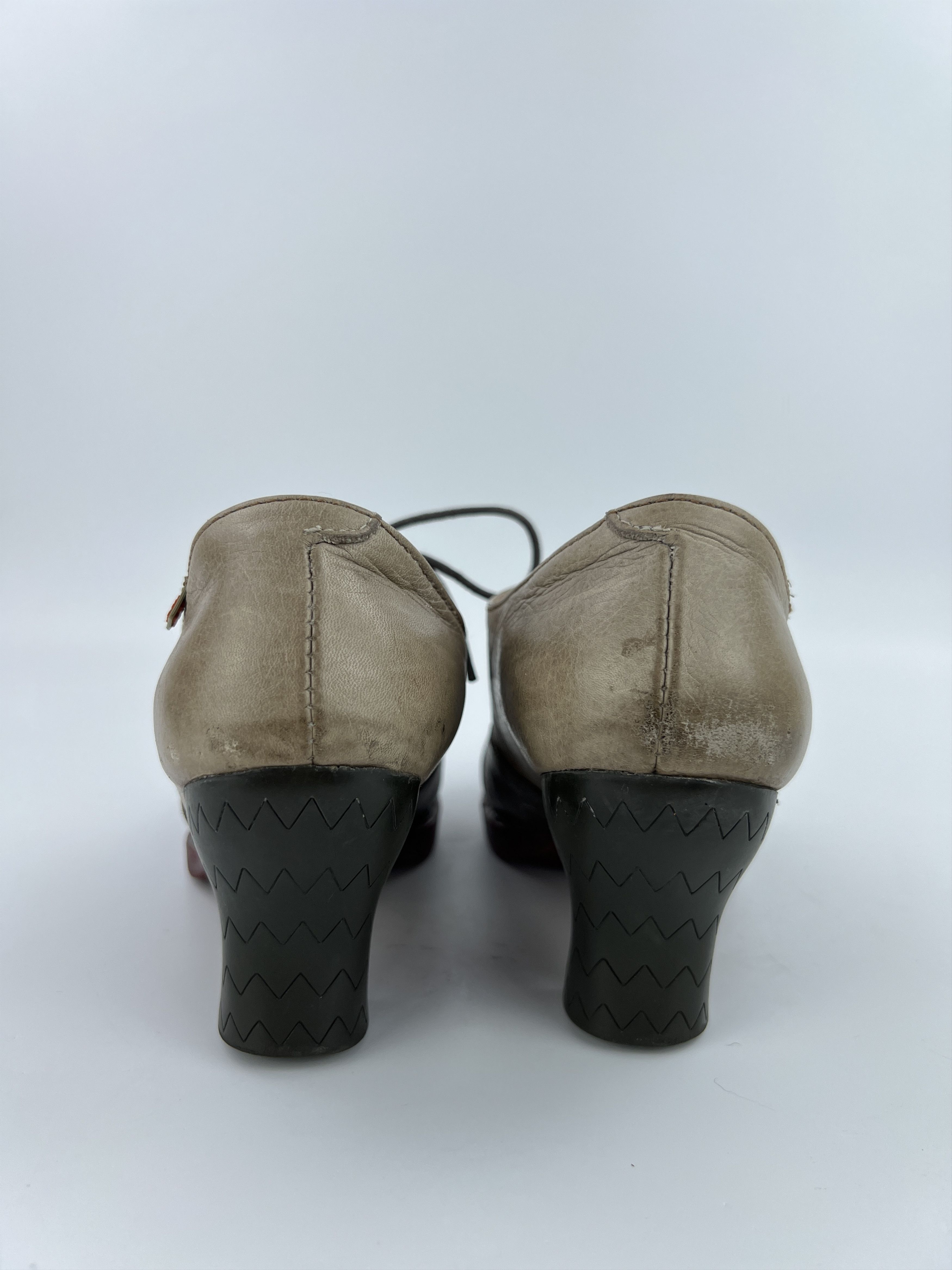 Vintage Vintage The ART Avant Garde Leather Boots Oxford Heels Size US 9 / IT 39 - 6 Thumbnail