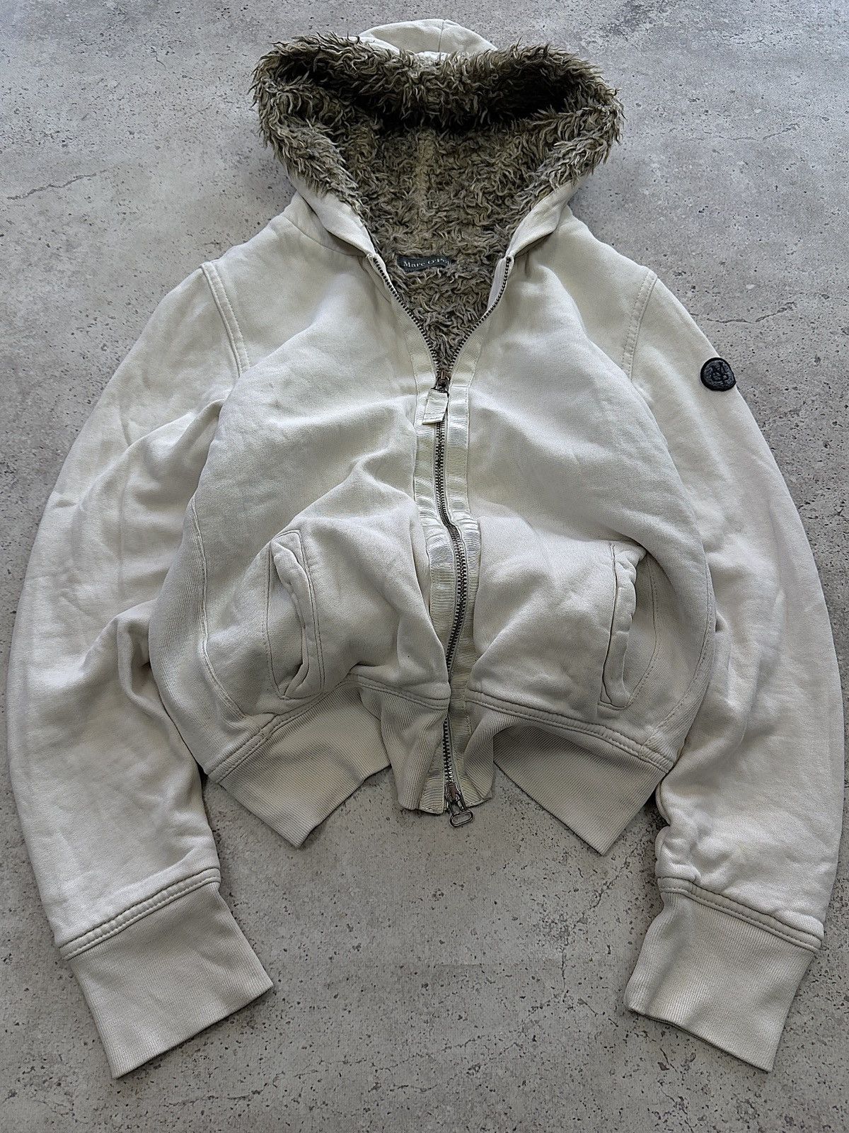 If Six Was Nine × Japanese Brand Vintage Japanese Fur Stoned Cotton Double Zip Hoodie Size US M / EU 48-50 / 2 - 1 Thumbnail