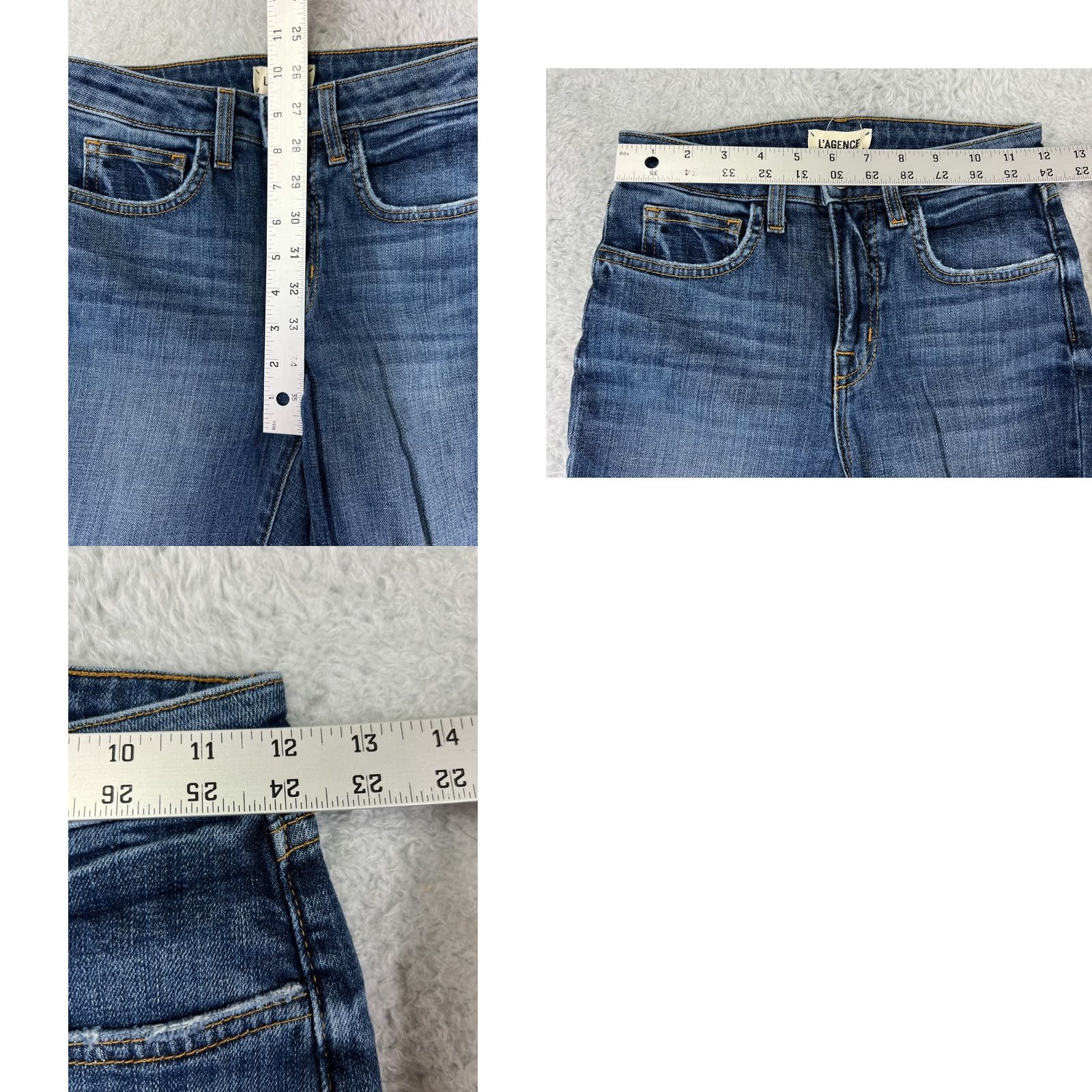 L'AGENCE L'AGENCE Jeans Womens 23 Blue Denim High Line Skinny Distressed 5-Pocket Cotton Blend Size 40" / US 18 - 9 Thumbnail