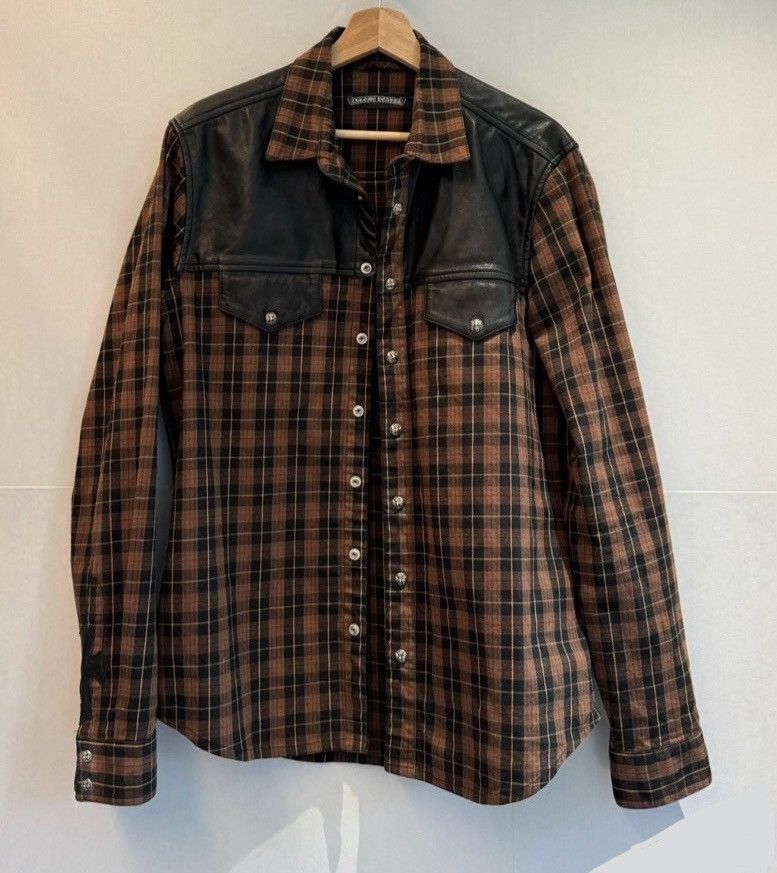 Chrome Hearts Wisdom Kaye Leather Cross Patch Flannel