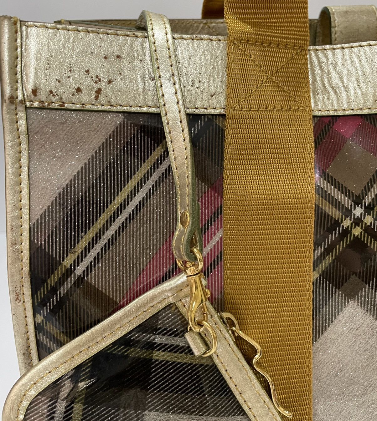 Vivienne Westwood Tartan PVC Tote with Matching Pouch – Gold Trim Size ONE SIZE - 20 Thumbnail