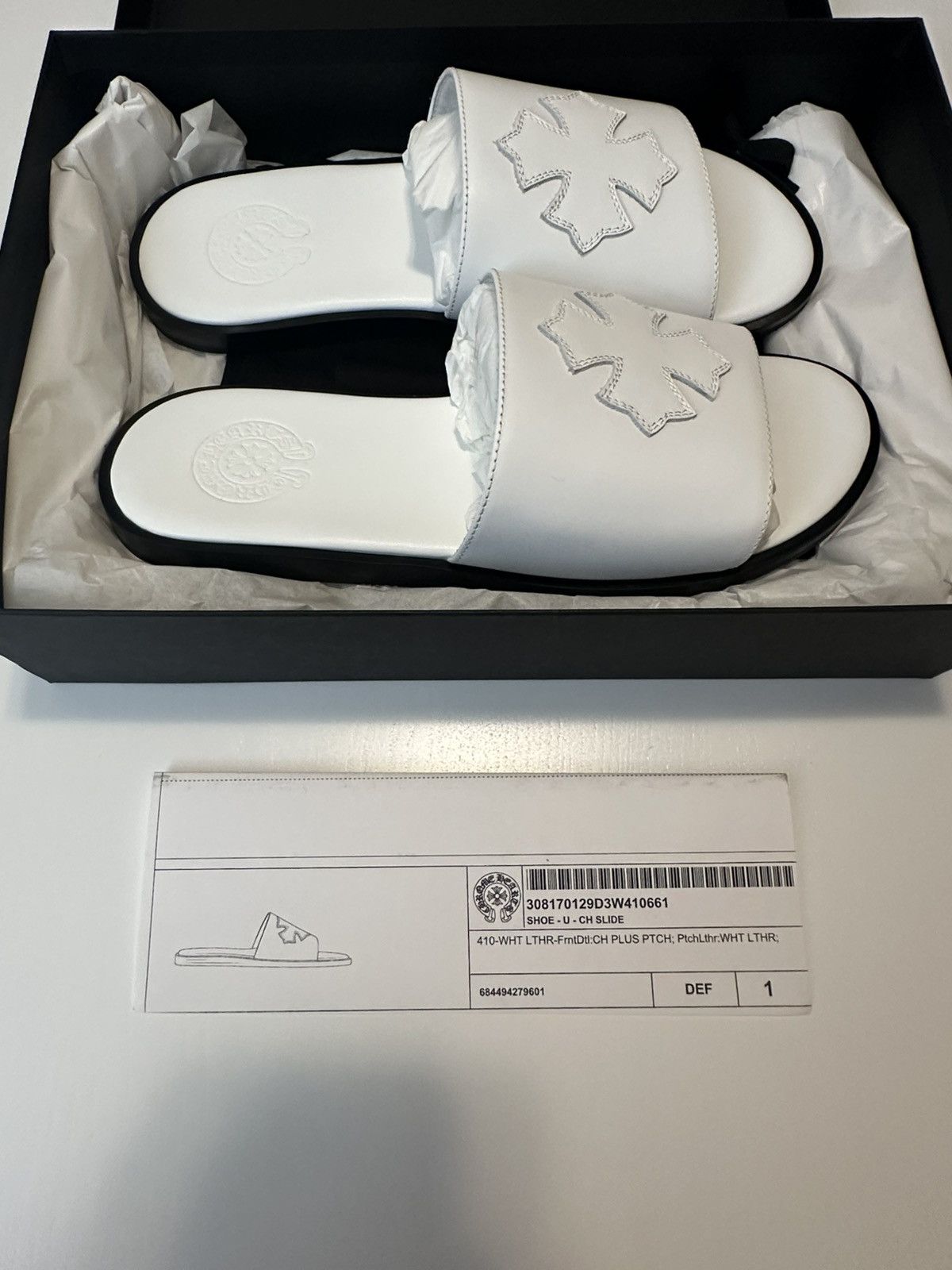 Chrome Hearts Chrome Hearts White Cross Slip On Slides Size 41 Size US 8 / EU 41 - 7 Thumbnail