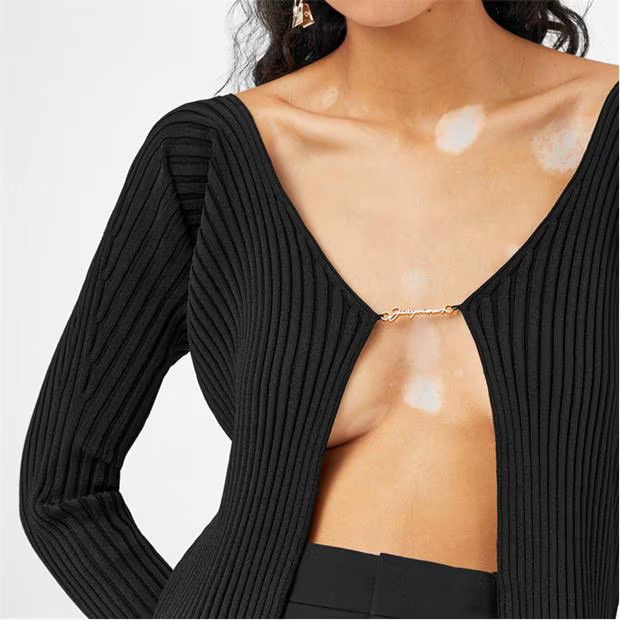 Jacquemus o1g2r1mq1024 Cardigan Top in Black Size M / US 6-8 / IT 42-44 - 3 Thumbnail