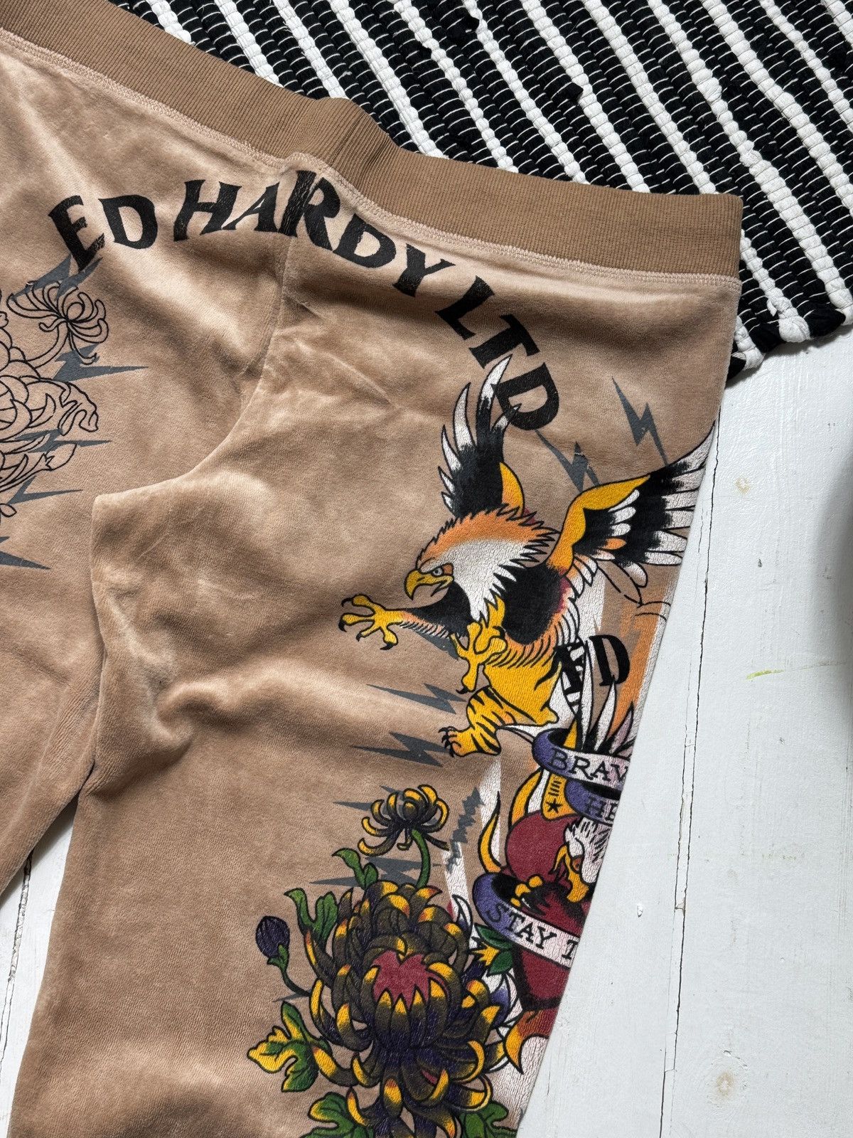 Ed Hardy VINTAGE ED HARDY VELOUR PRINTED 2000s TRACKSUIT SET Size M / US 6-8 / IT 42-44 - 9 Thumbnail