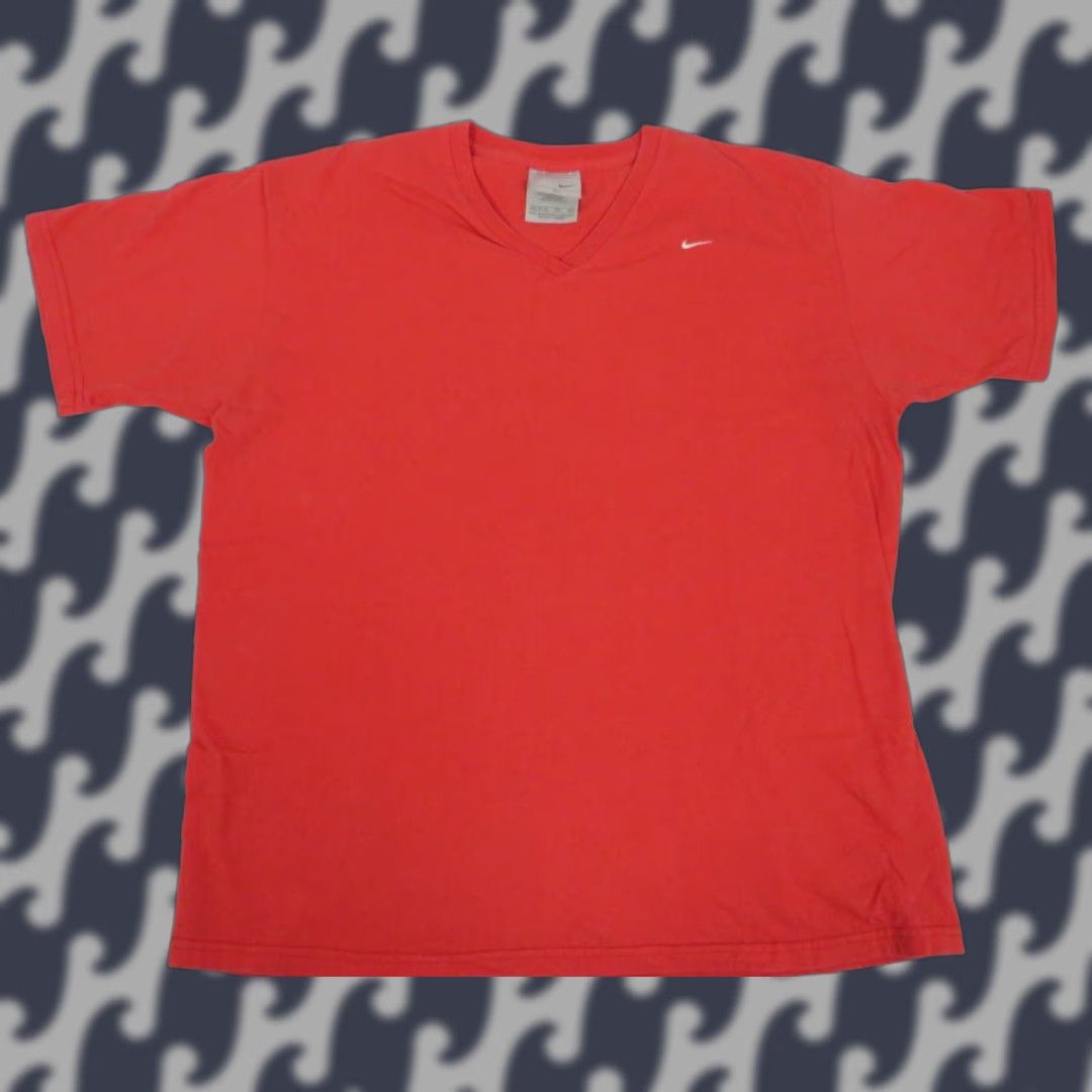 Nike VINTAGE Nike Shirt Womens XL Orange Short Sleeve V Neck Embroidered Swoosh 90s Retro Classic Sports Womens XL Orange Nike Shirt Size XL / US 12-14 / IT 48-50 - 1 Thumbnail