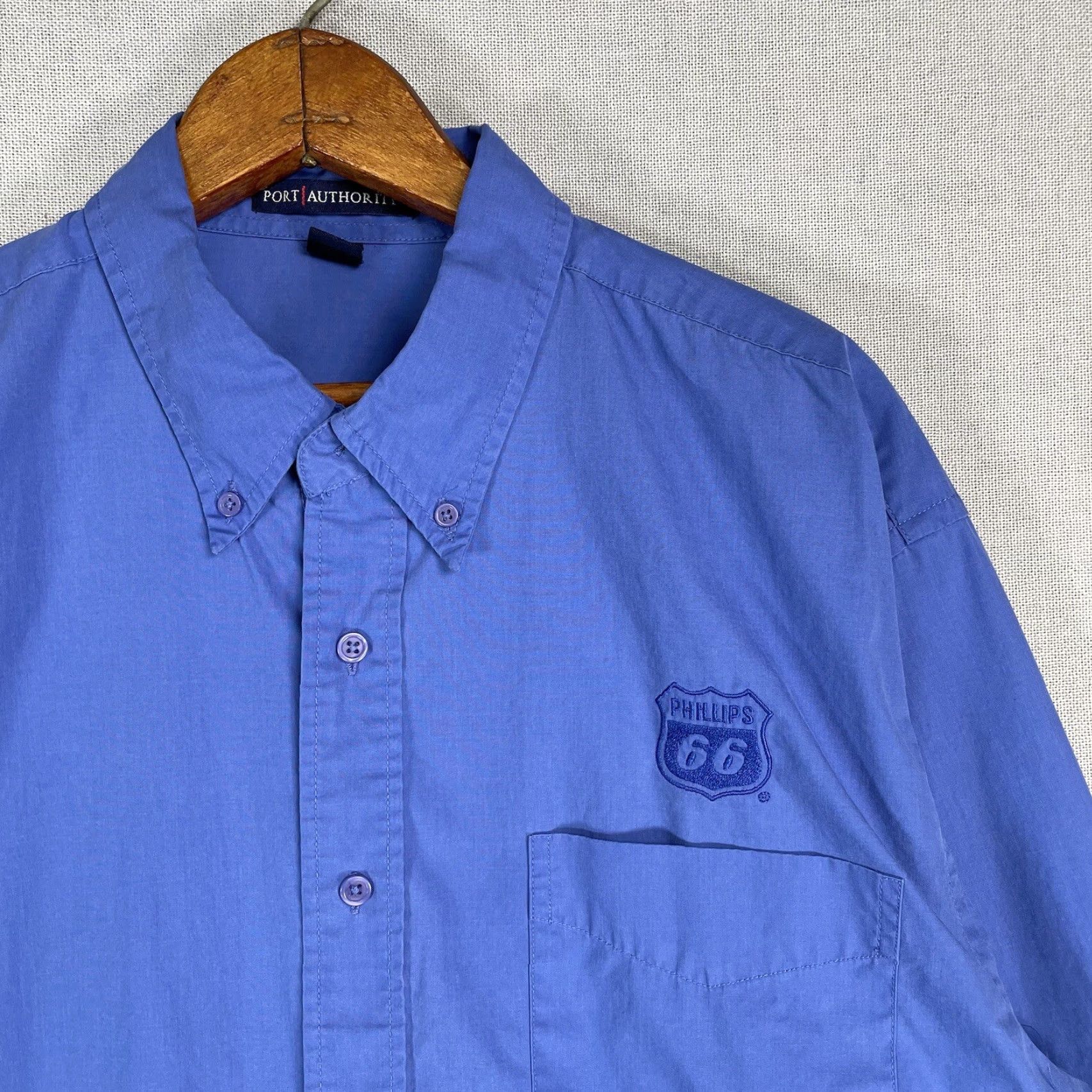 Port Authority Port Authority Phillips 66 Men's Long Sleeve Blue Button Down Shirt Large CU23 Size US L / EU 52-54 / 3 - 2 Thumbnail