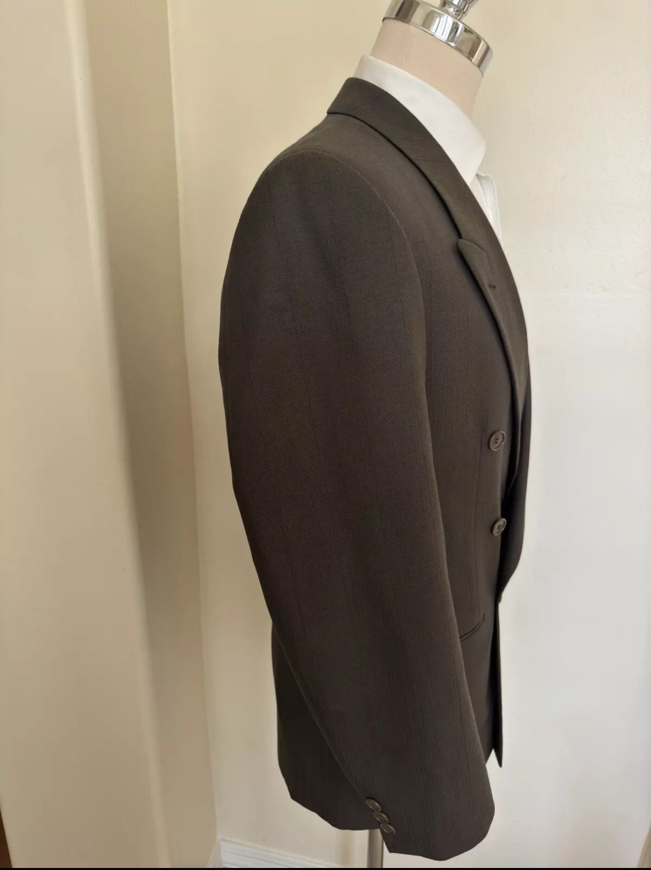 Yves Saint Laurent Yves Saint Laurent Made in France DB Peak Lapel Blazer 40R Size 40R - 7 Thumbnail