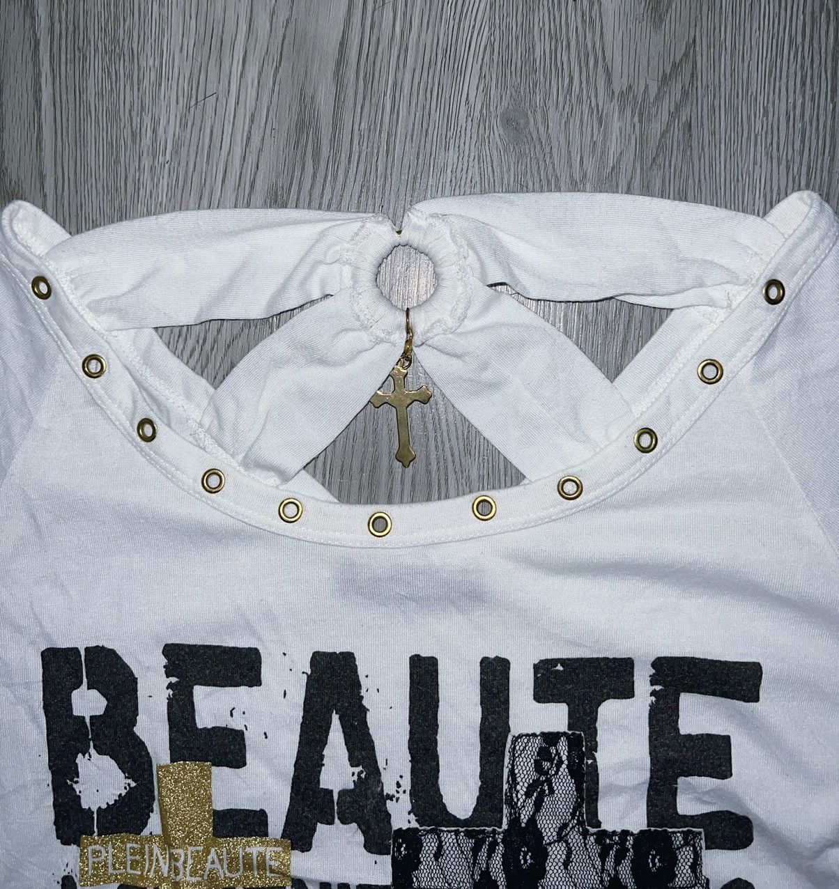 Japanese Brand PleinBeaute cross top Gyaru with charm ➕☠️ Size L / US 10 / IT 46 - 8 Thumbnail