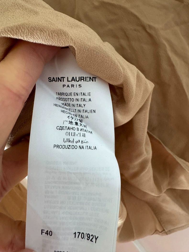 Saint Laurent Paris Saint laurent paris Khaki Silk Shirt 2506-Nextarrow Size S / US 4 / IT 40 - 5 Thumbnail