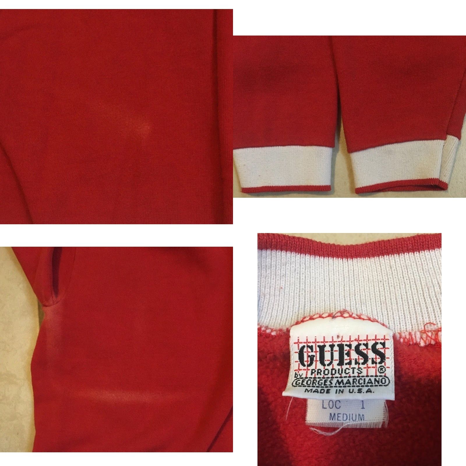 Guess VINTAGE Guess Jeans Sweatshirt Hoodie M Red 80s 90s USA Boxy Women Pullover Athletic Popular Retro Grunge Surf Skate Basketball style Spellout Size M / US 6-8 / IT 42-44 - 8 Thumbnail