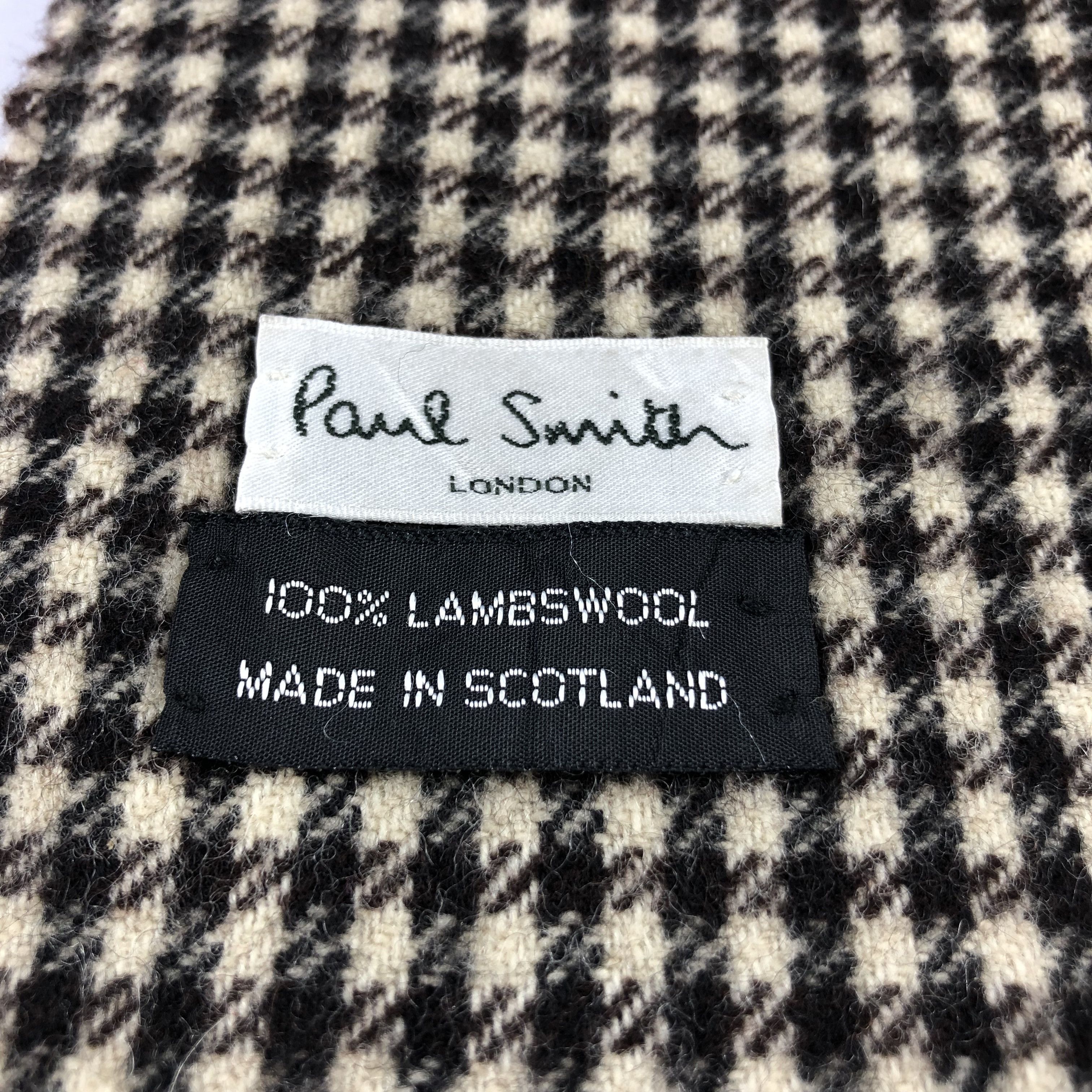 Paul Smith Paul Smith Houndstooth Wool Scarf Muffler V1044 Size ONE SIZE - 4 Thumbnail