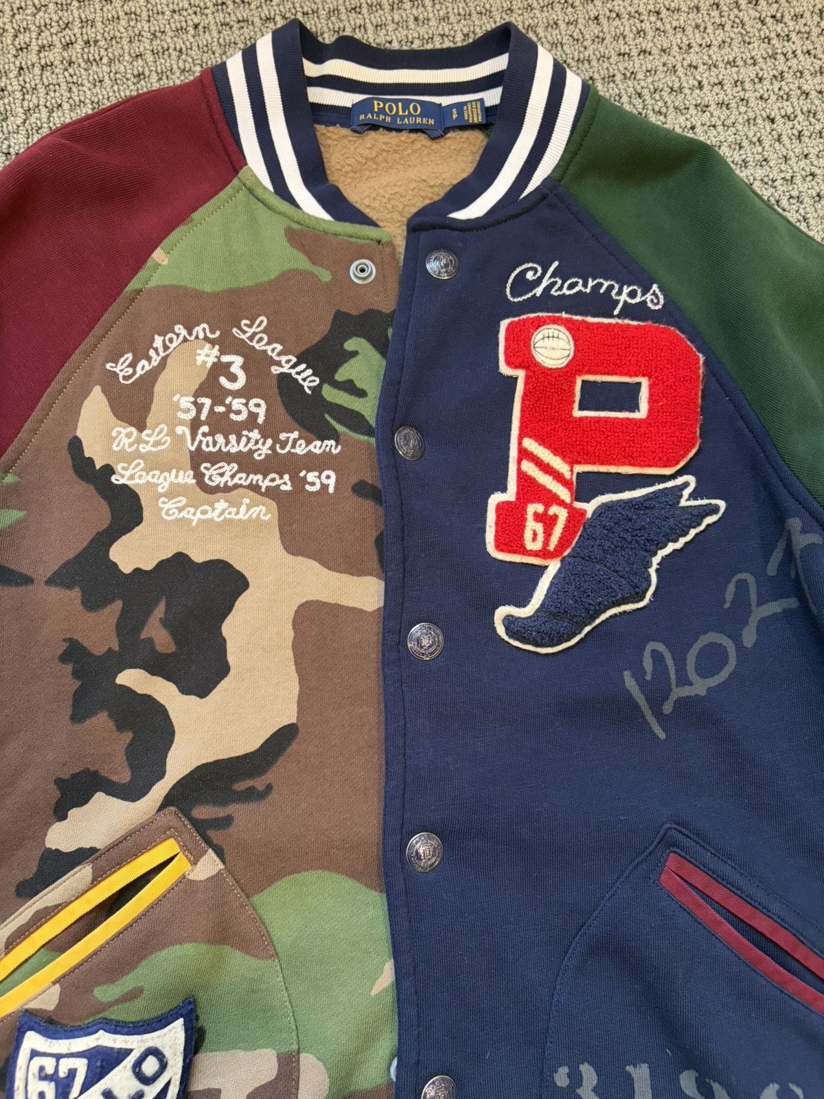 Polo Ralph Lauren Like new cotton/ fleece lining. Vintage varsity design Size US S / EU 44-46 / 1 - 2 Thumbnail