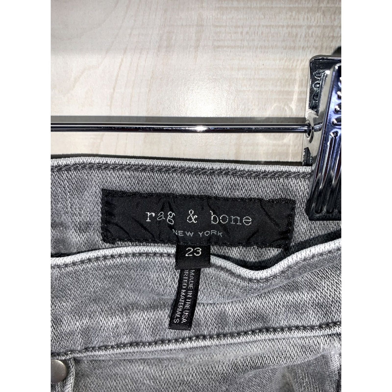 Rag & Bone rag & bone Charcoal Gray Raw Hem Stretch Skinny Denim Jeans Women’s 23-#10637 Size 40" / US 18 - 7 Thumbnail
