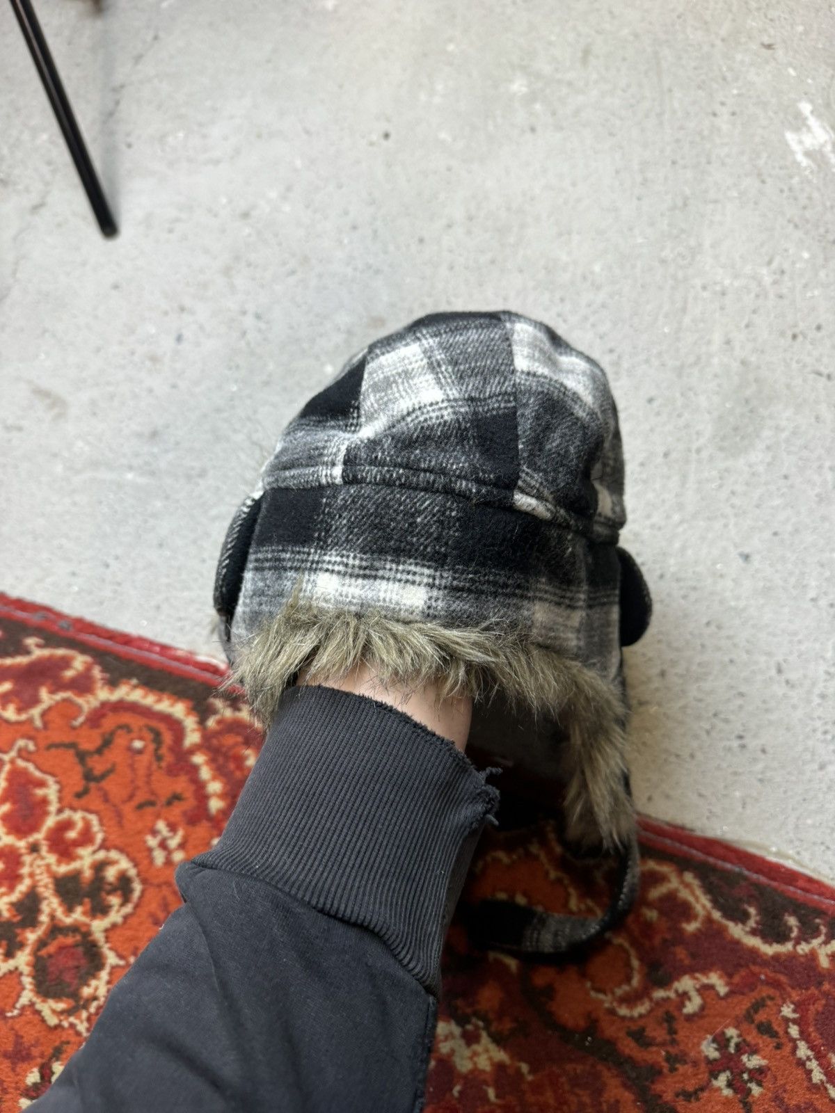 Hysteric Glamour × Vintage Vintage Y2K Japanese brand Ushanka opium Tweed hype fur hat Size ONE SIZE - 5 Thumbnail