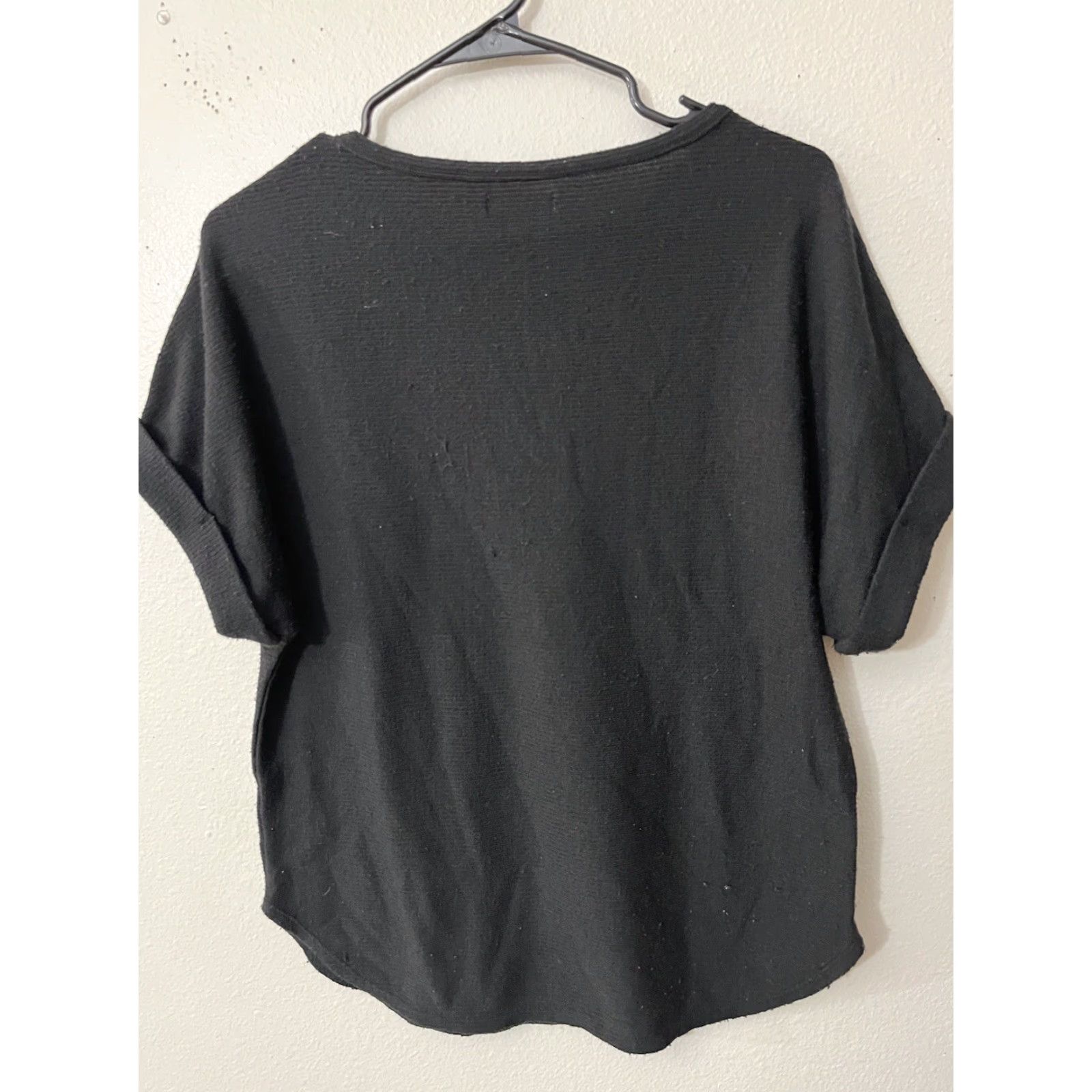 Vintage Max Studio Sweater Womens Medium Black Polyester Blend Short Sleeve Buttons Pullover Size M / US 6-8 / IT 42-44 - 3 Thumbnail