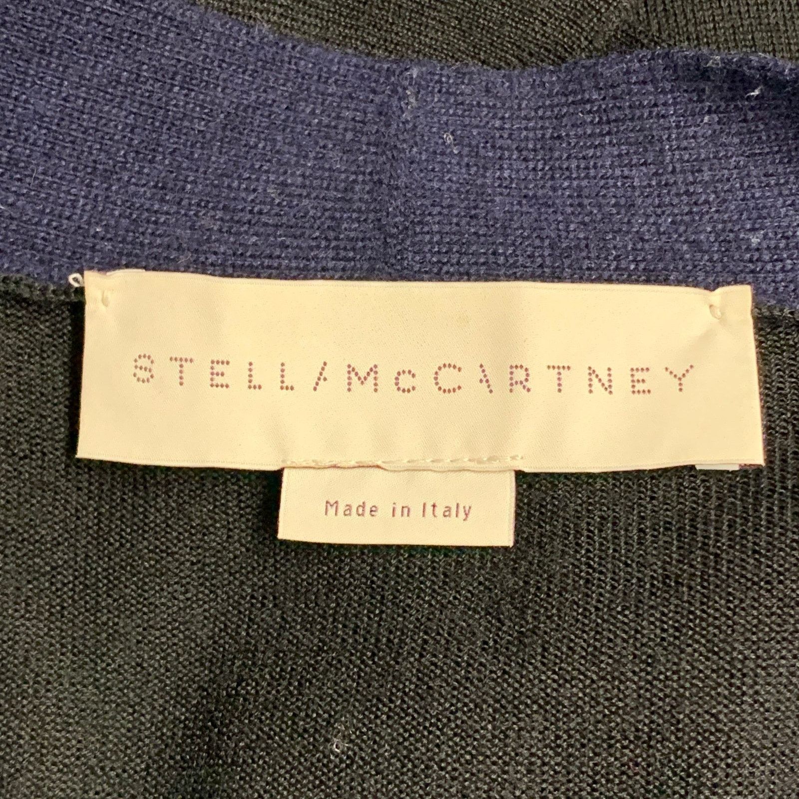 Stella McCartney STELLA McCARTNEY Navy Black Virgin Wool Two Tone Cardigan Size M / US 6-8 / IT 42-44 - 4 Thumbnail
