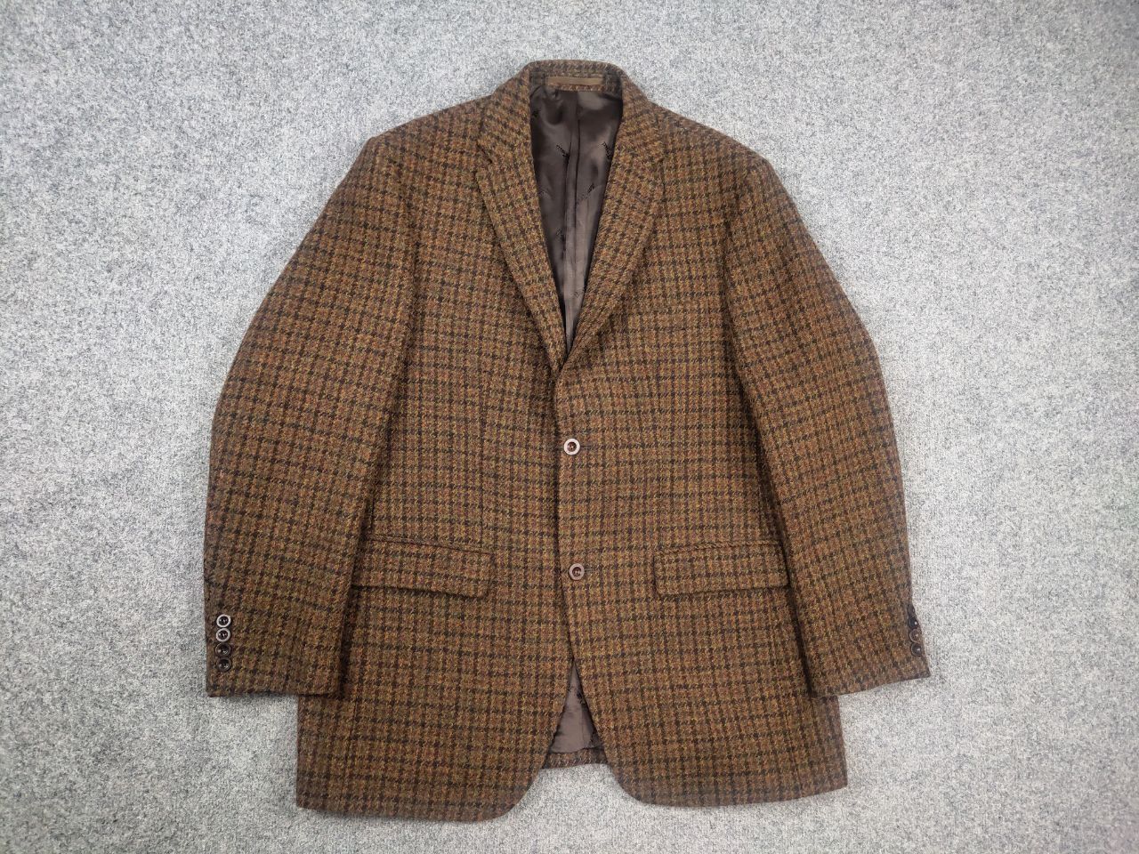 Harris Tweed Vintage 90's Harris Tweed Dark Check Wool Blazer Jacket Size US L / EU 52-54 / 3 - 2 Thumbnail