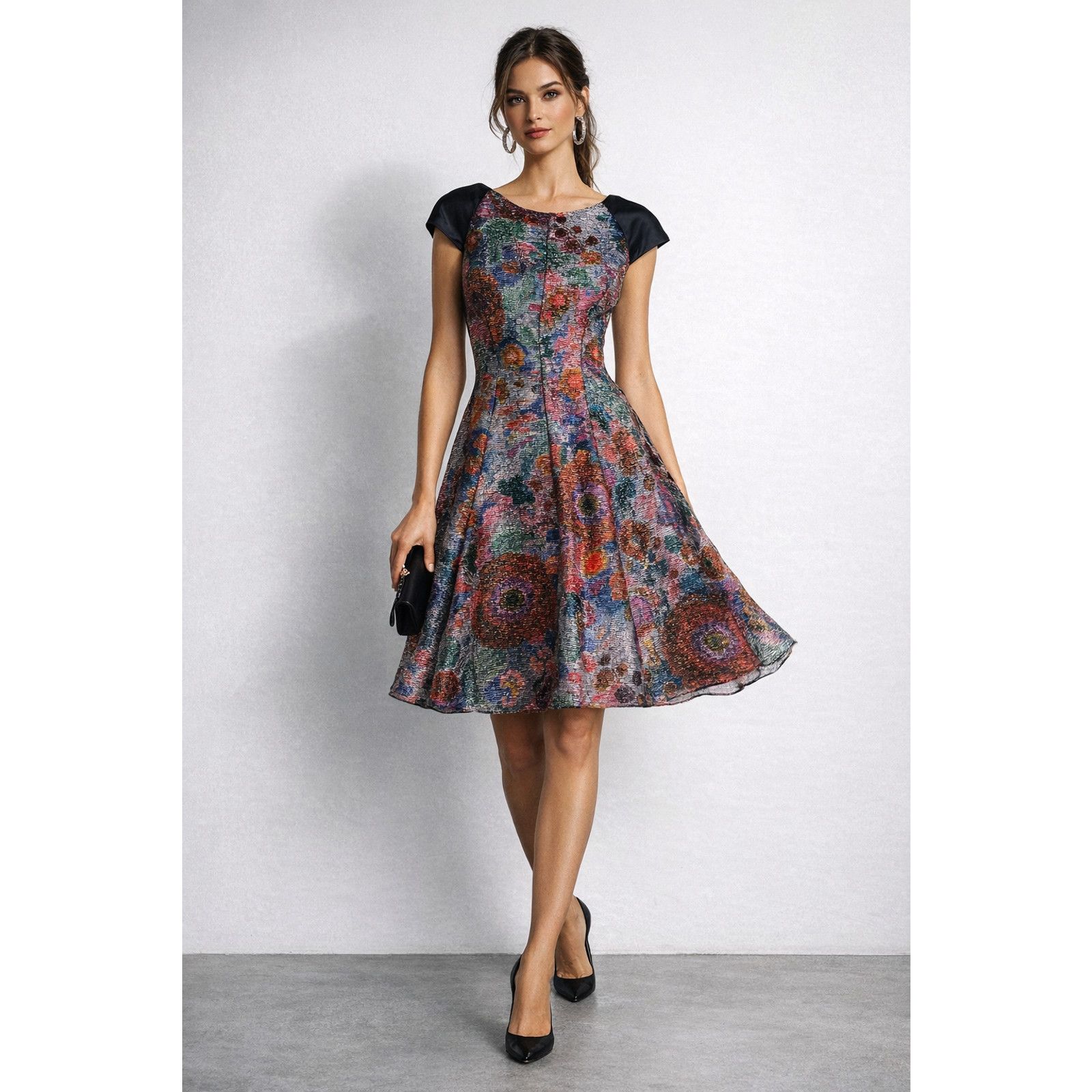 Armani Collezioni NWT $1195 Armani Collezioni Fit & Flare Dress Colorful US 2 Size XS / US 0-2 / IT 36-38 - 1 Thumbnail