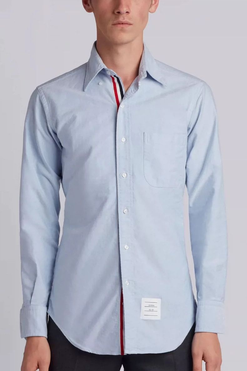 Thom Browne Thom Browne Poplin Striped Placket Shirt - dmc Size US M / EU 48-50 / 2 - 1 Thumbnail