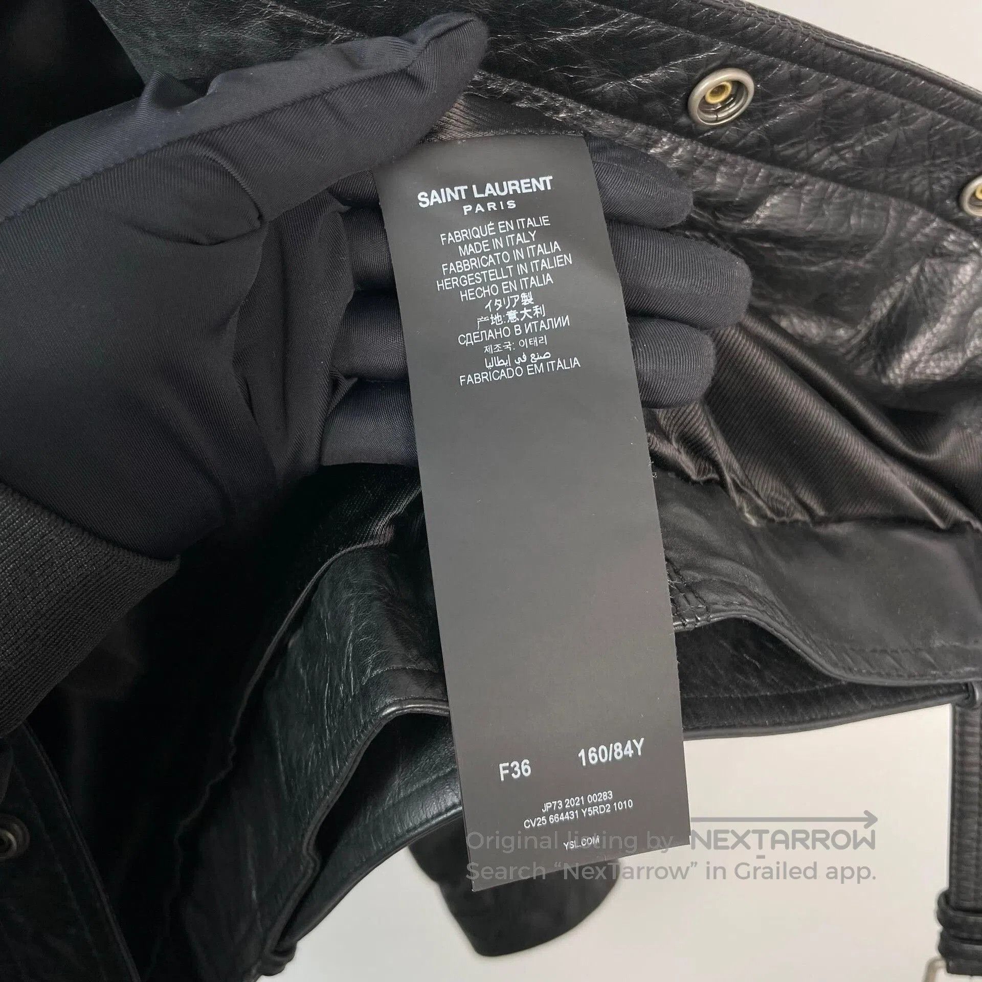 Yves Saint Laurent YSL Black Biker Leather Jacket. Size XS / US 0-2 / IT 36-38 - 8 Thumbnail