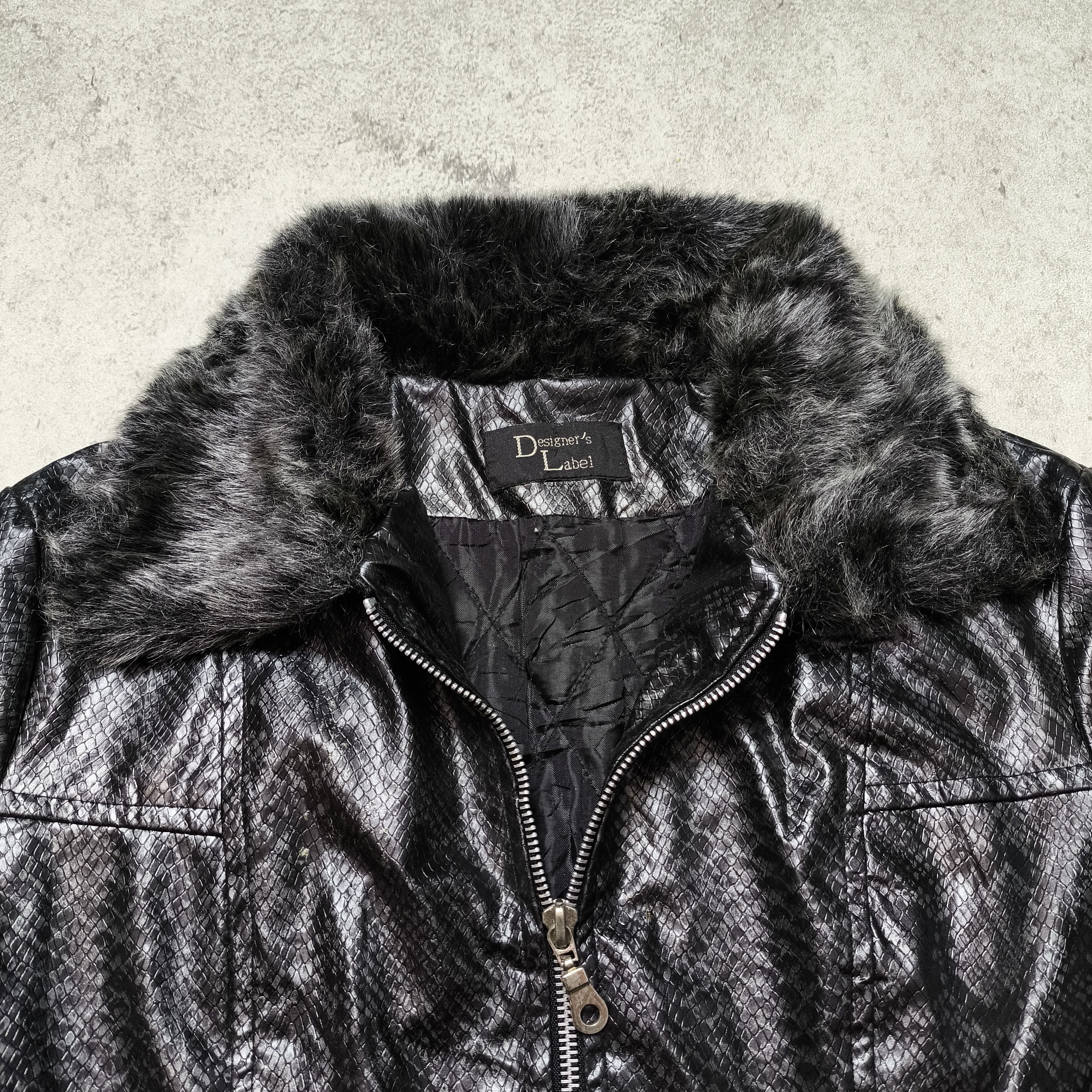 14th Addiction Designer's Label Fur Collar Snake Pattern Jacket Size M / US 6-8 / IT 42-44 - 9 Thumbnail