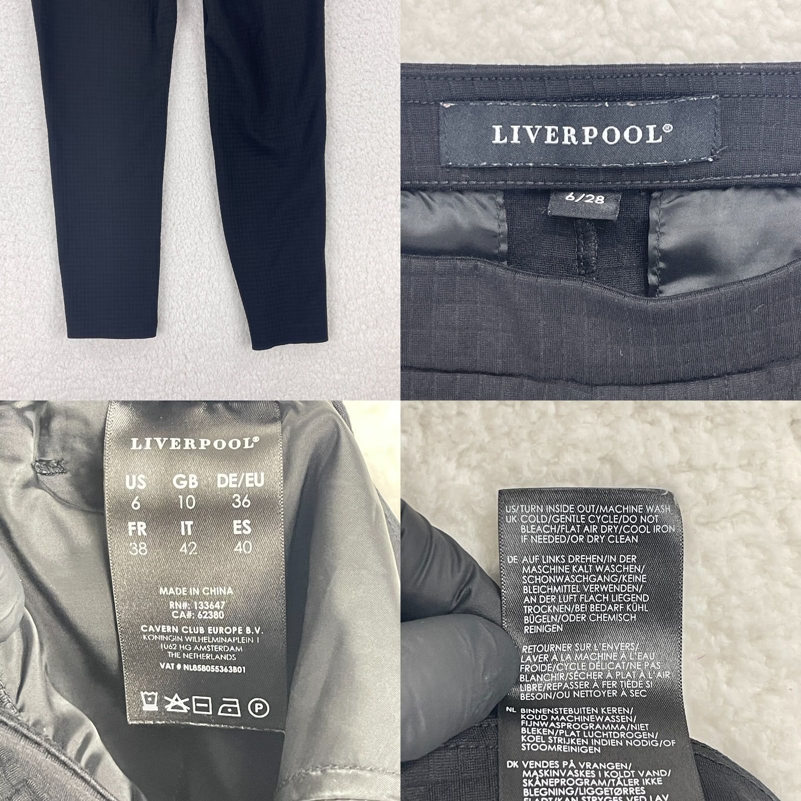 Vintage VINTAGE Liverpool Pants Womens 6 Black Textured Ankle Stretch Pull On Casual Mid Rise Size 28" / US 6 / IT 42 - 10 Thumbnail