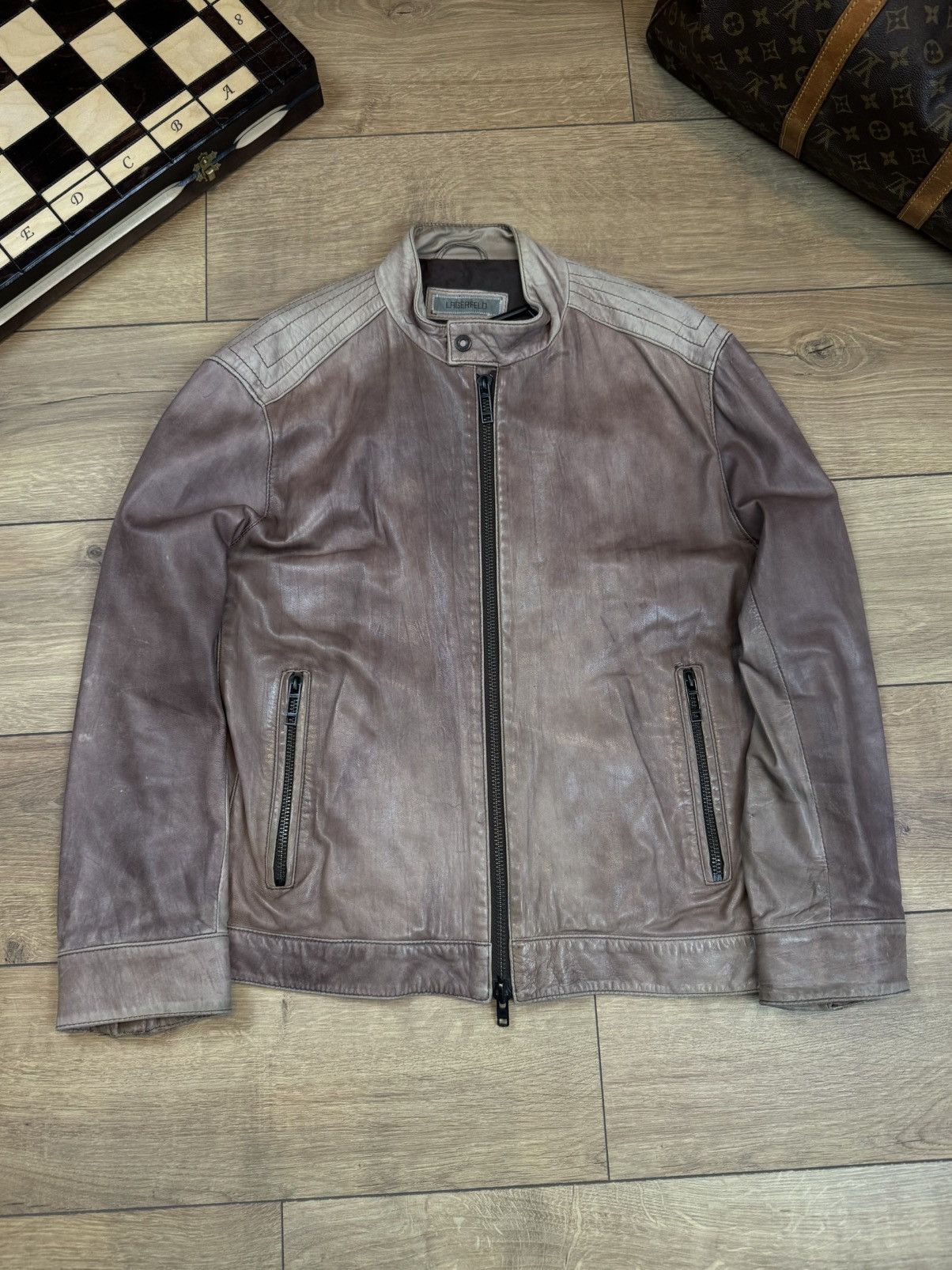 Karl Lagerfeld Karl Lagerfeld leather jacket original casual item Size US L / EU 52-54 / 3 - 1 Thumbnail