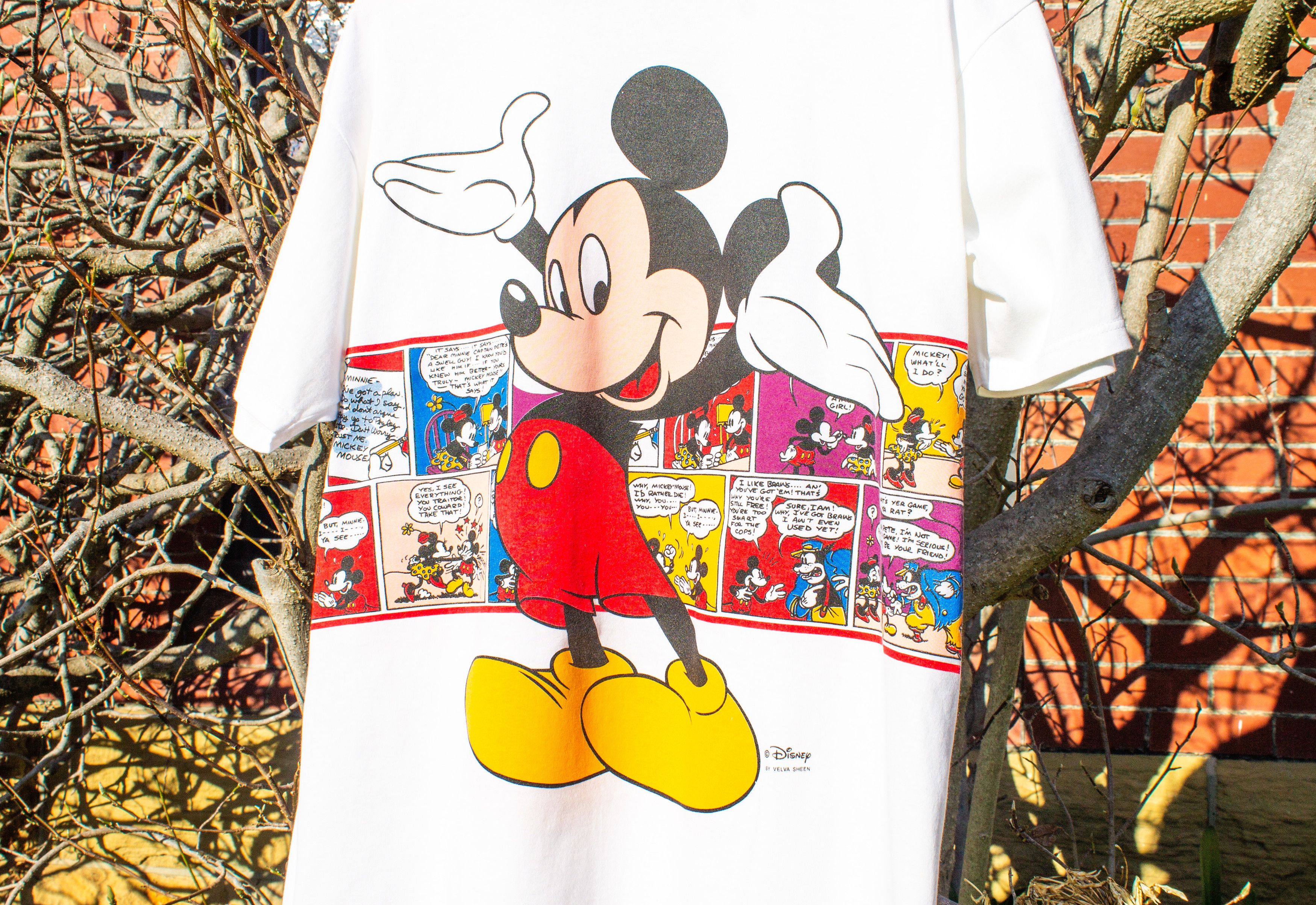 Velva Sheen 90's Comic Mickey Mouse T-Shirt Size US XL / EU 56 / 4 - 2 Thumbnail