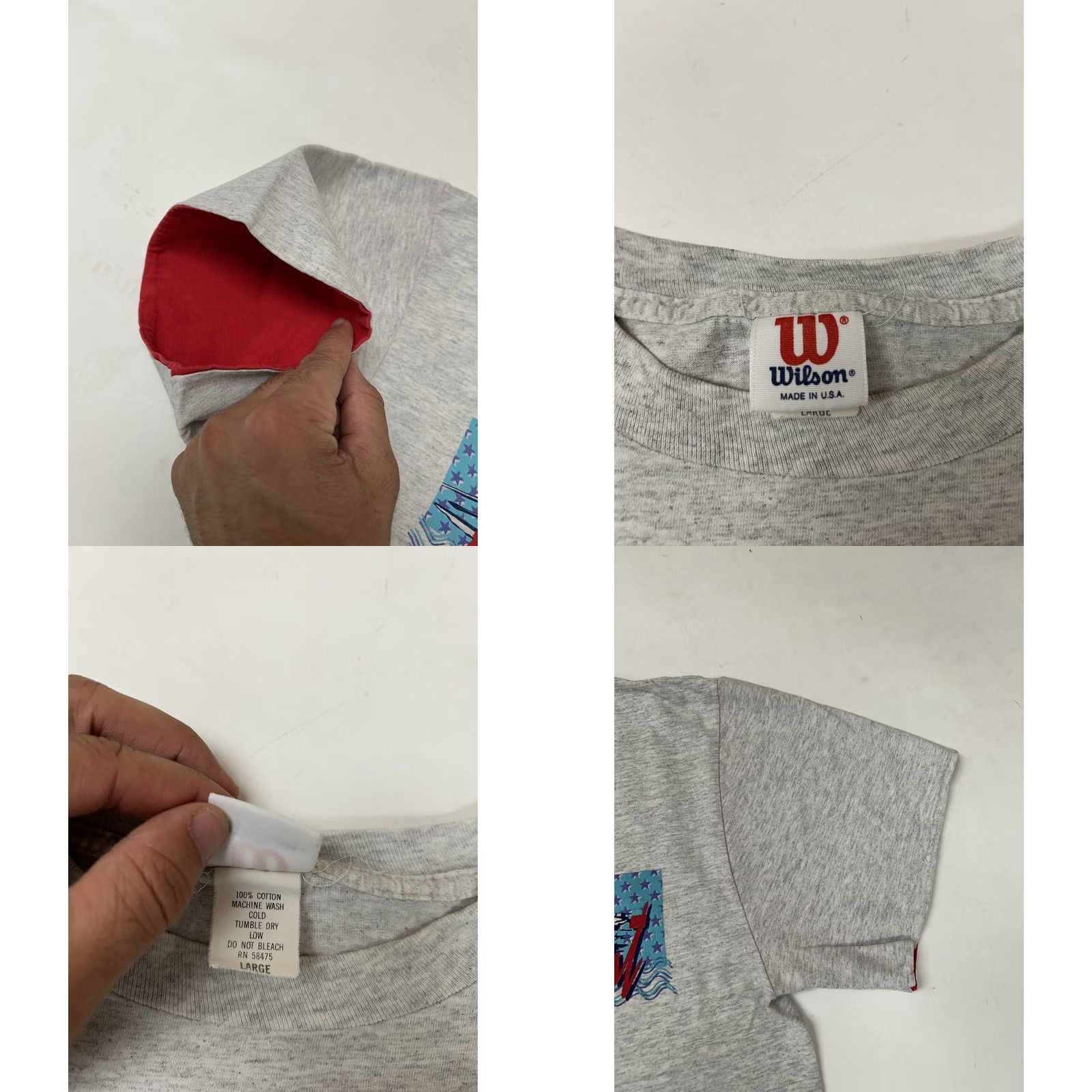 Wilson VINTAGE 90s Wilson Rowing Crew Tee Shirt Large USA Athletic Department Gray Size US L / EU 52-54 / 3 - 8 Thumbnail