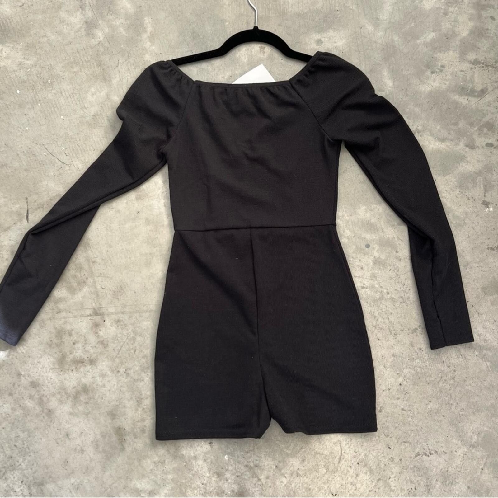 Other In The Style / Ribbed Long Sleeve Unitard / Black Size 28" / US 6 / IT 42 - 7 Thumbnail